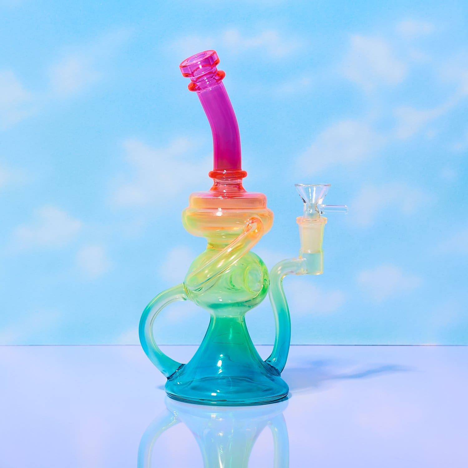 Neon Rainbow Recycler Beaker Beaker - Breakfast of Champions
