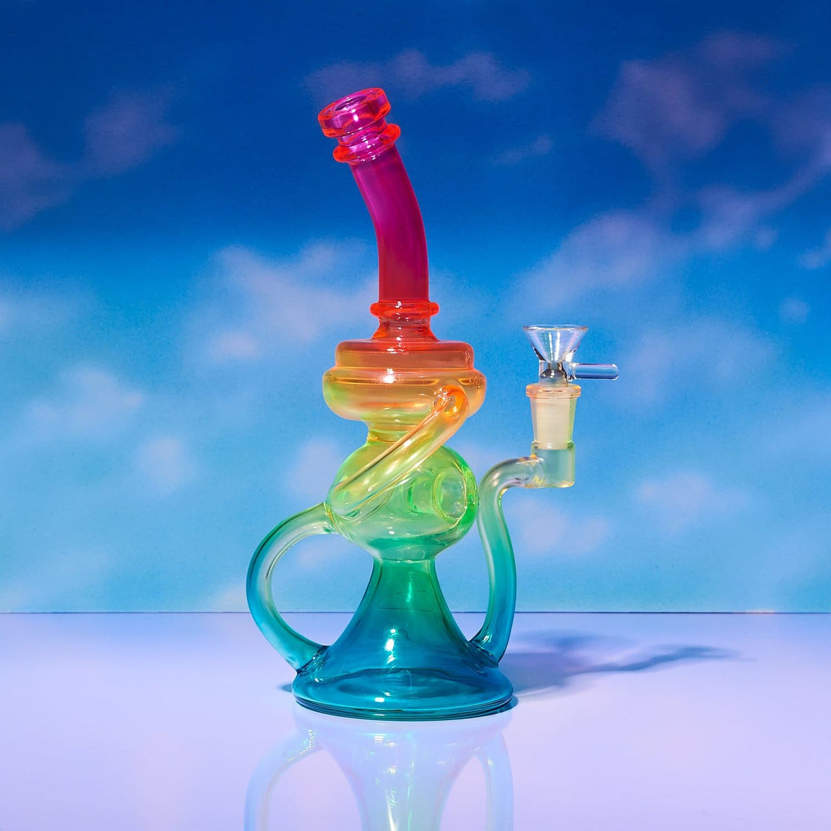 Neon Rainbow Recycler Beaker Beaker - Breakfast of Champions