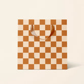 Neutral Checkered Gift Bag - Small Birthday Gifts