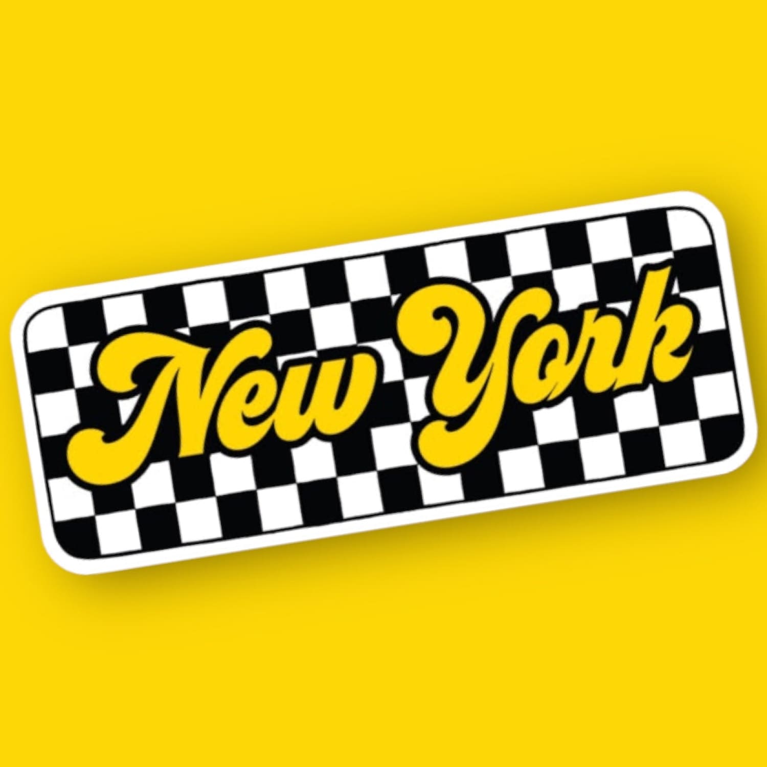 New York Checkered Sticker Decorative Sticker - Greeting