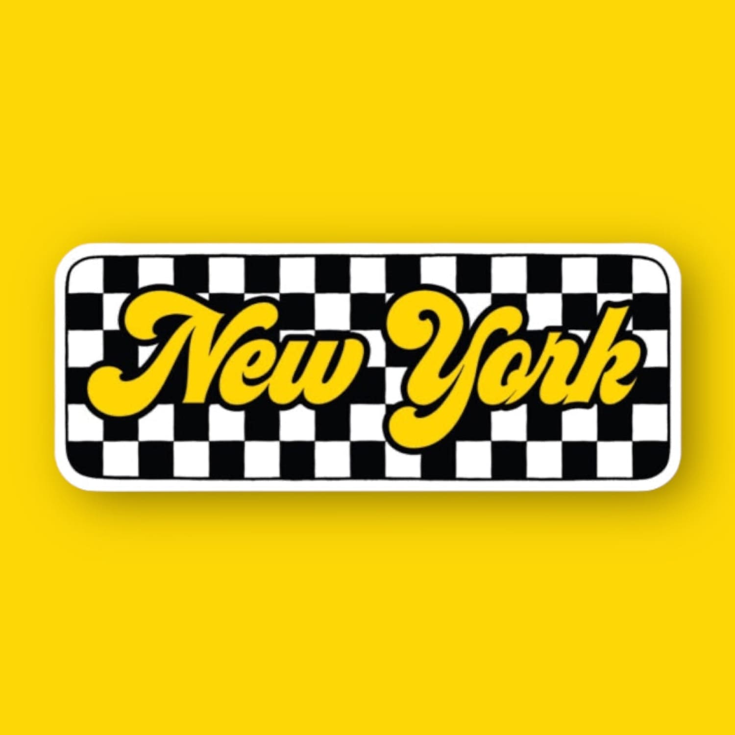 New York Checkered Sticker Decorative Sticker - Greeting