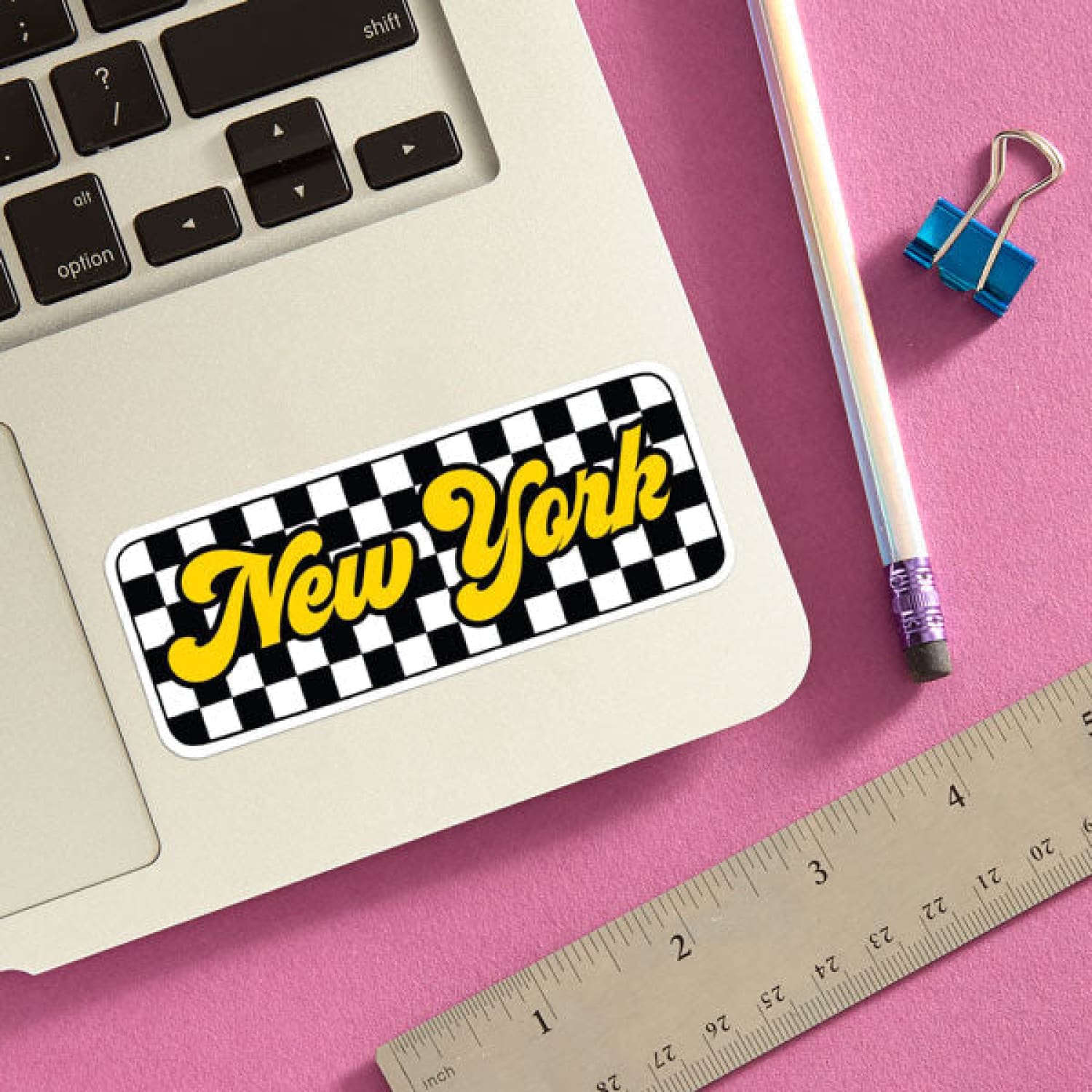 New York Checkered Sticker 0923 - Decorative Sticker -