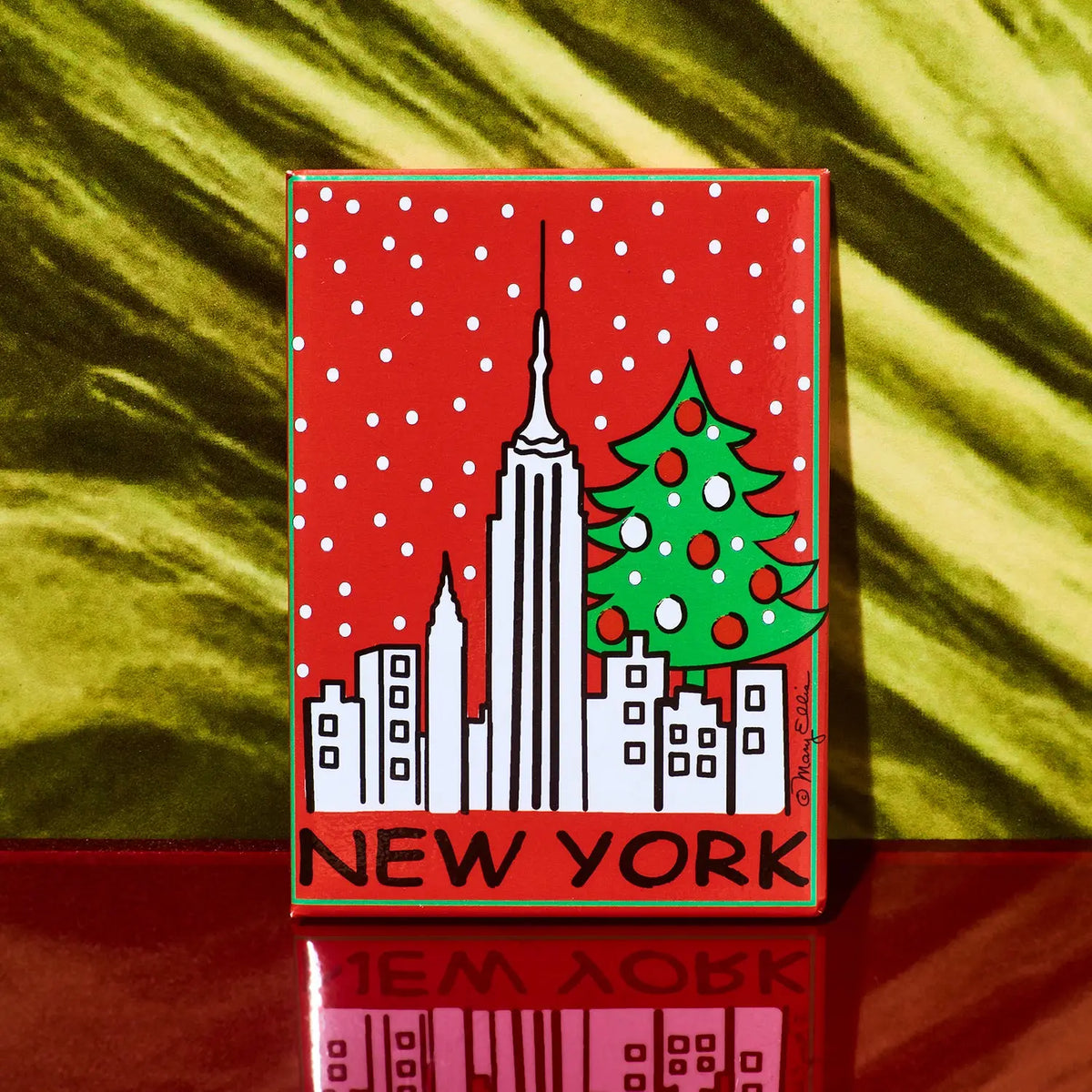 New York Christmas Skyline Magnet | Friends Nyc Brooklyn Ny
