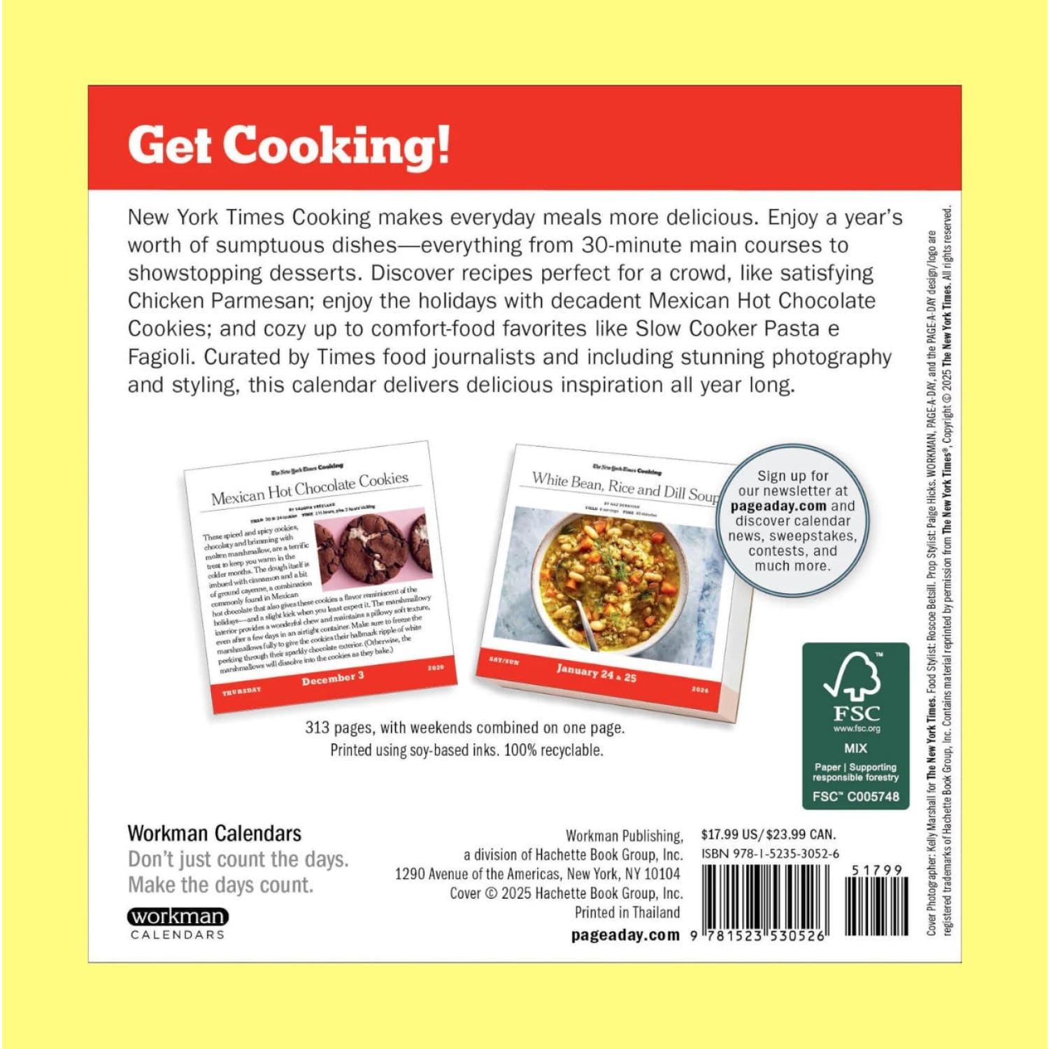 New York Times Cooking Page a Day Calendar 2026 Calendar