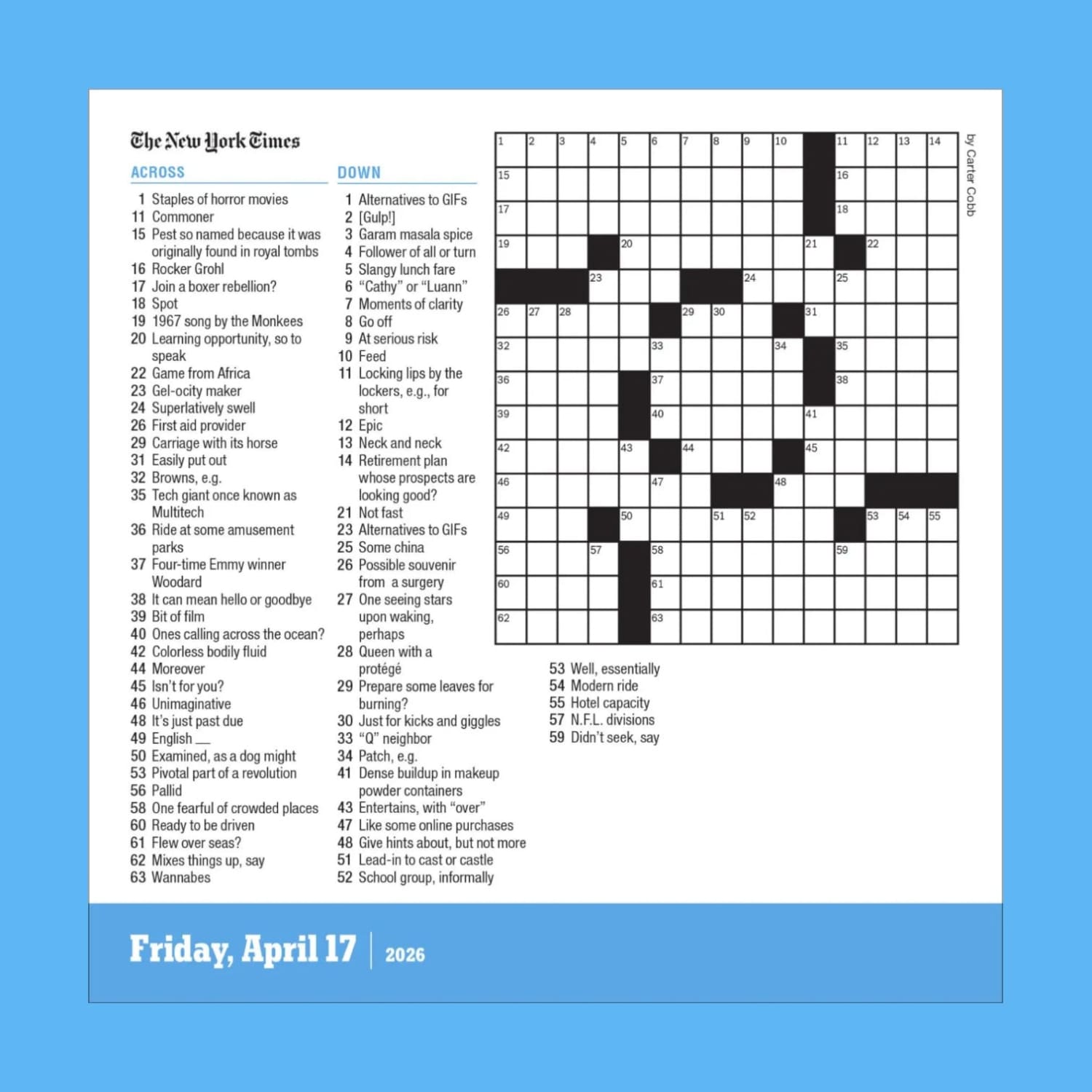 New York Times Crossword Page a Day Calendar 2026 Brain