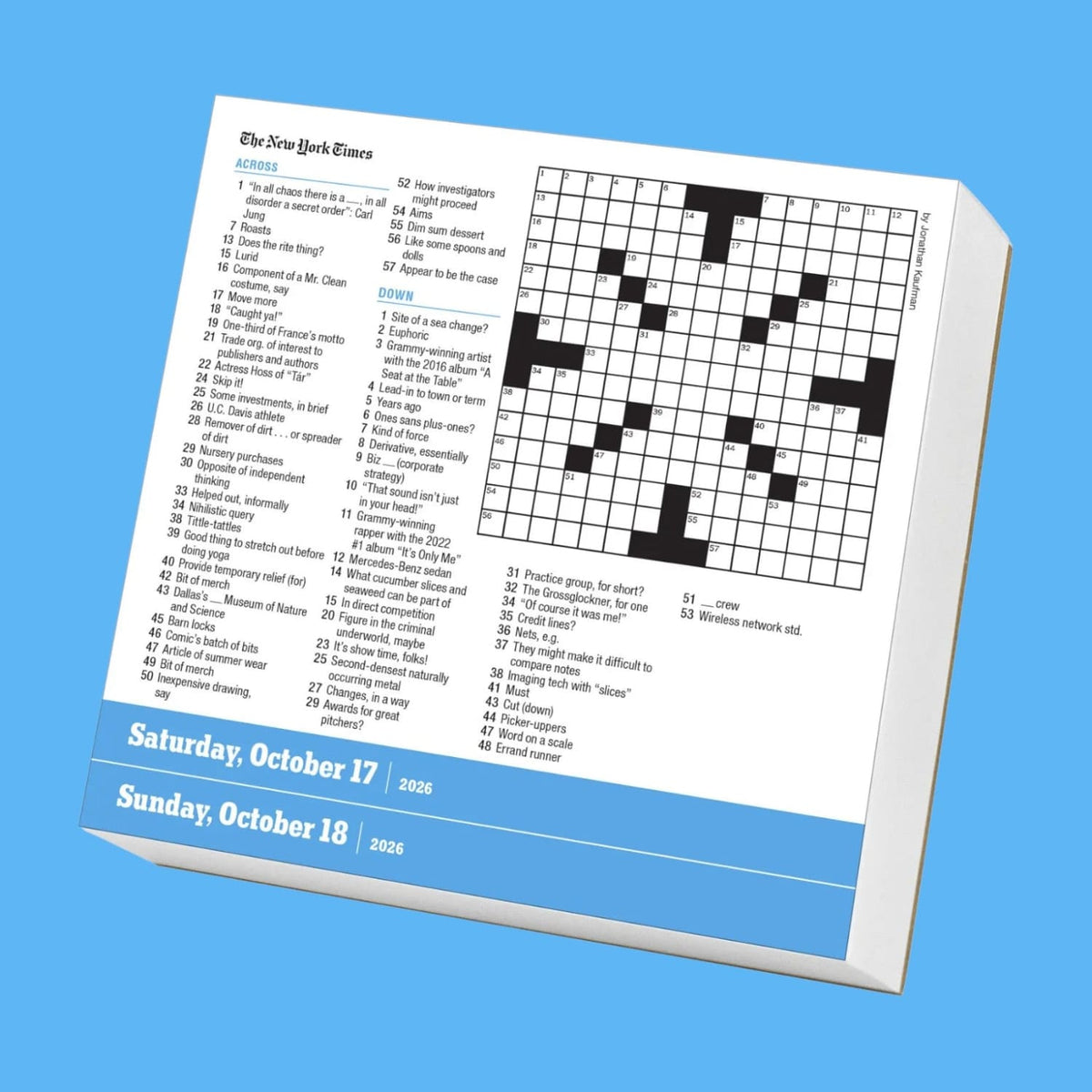 New York Times Crossword Page a Day Calendar 2026 Brain