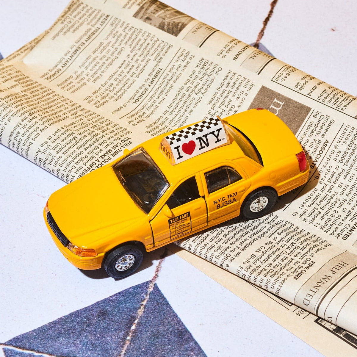 Die-cast Car Small i Love New York Modern Taxi Cab 5โโ