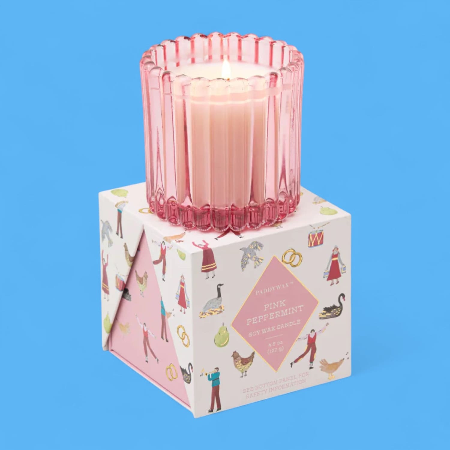 Tinted Glass in Holiday Merry Box Candle - Christmas
