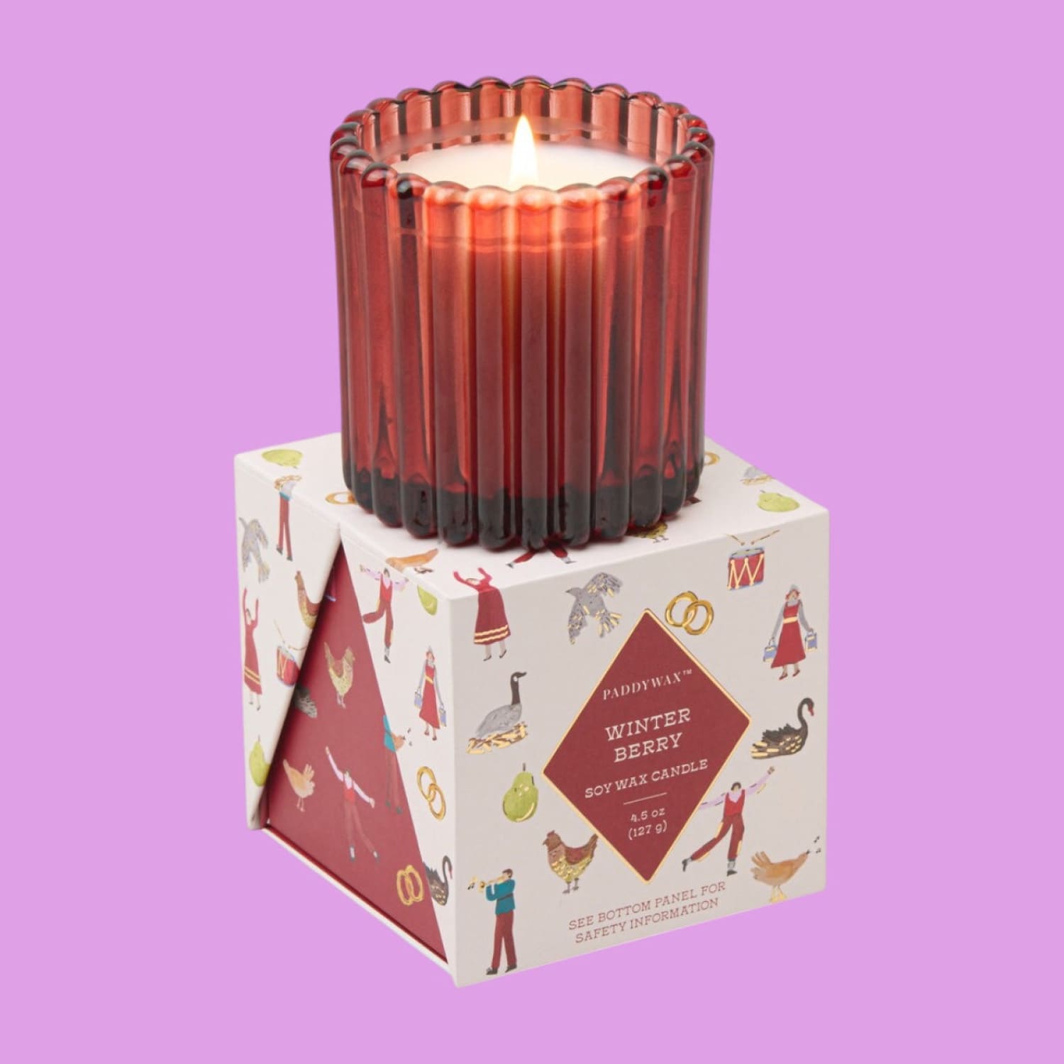 Tinted Glass in Holiday Merry Box Candle - Christmas
