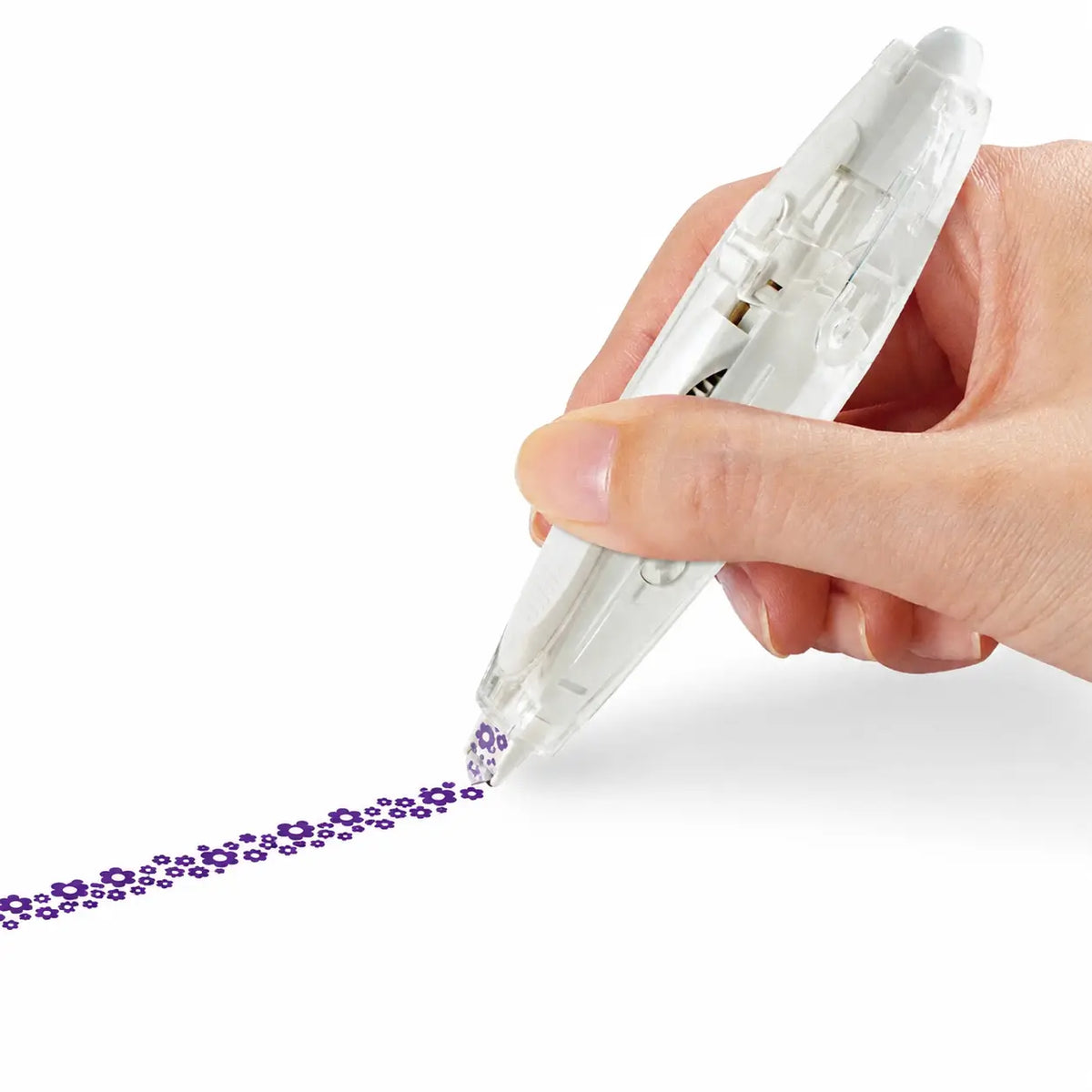Pen Deco Craft Tape Roller - Purple Flowers | Plus