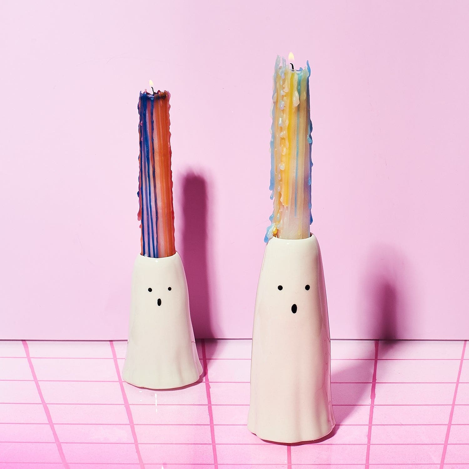 Phantom Ghost Candle Holder - Short Boo - Candle Holders -