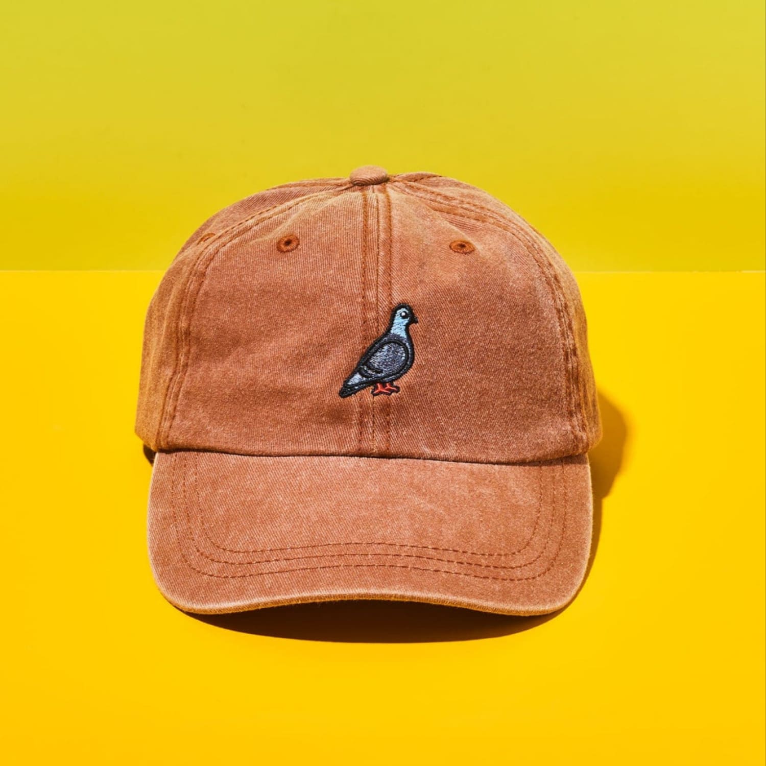Embroidered Pigeon Hat - Washed Orange i <3 Nyc - Souvenir