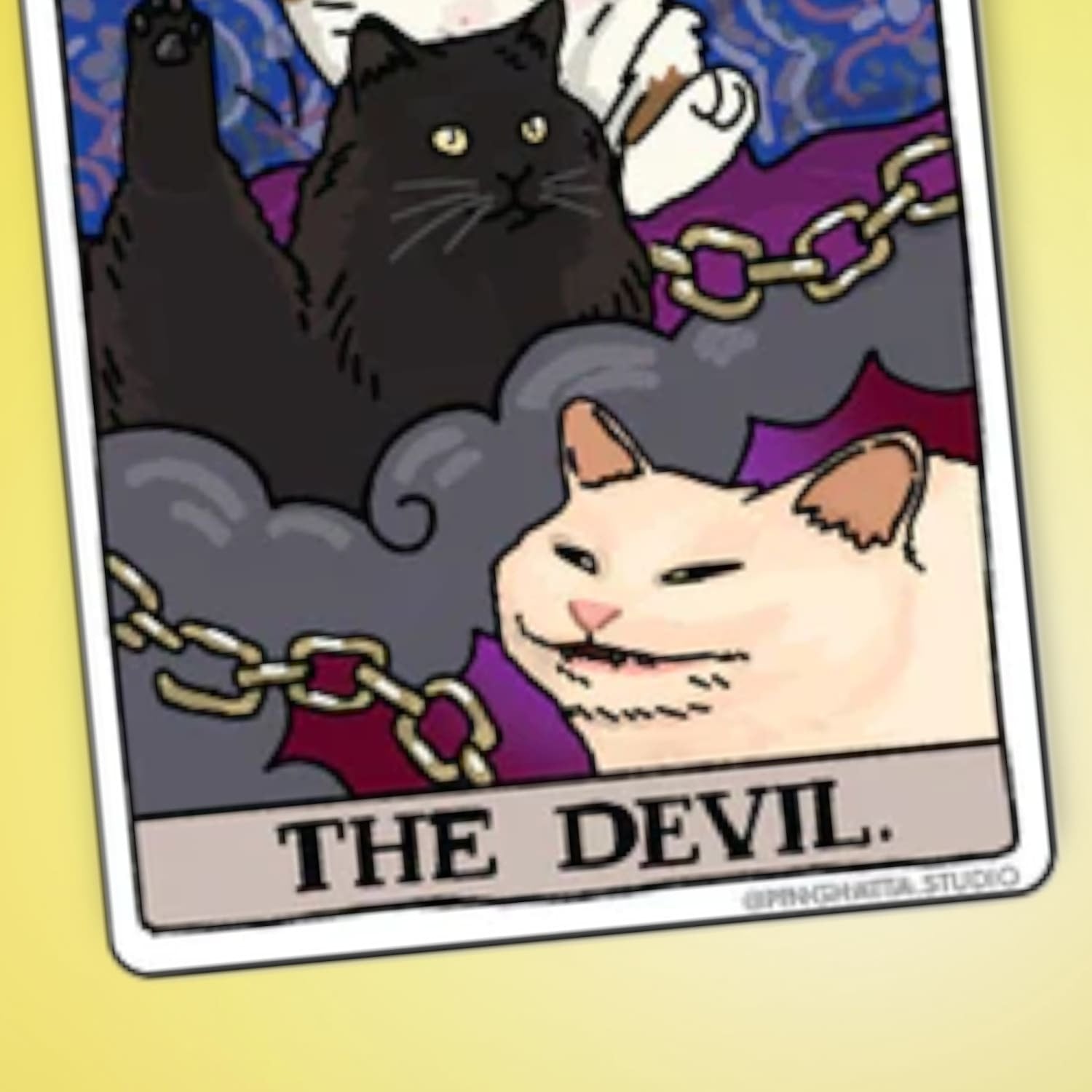 Ping Hatta Sticker - Tarot Cat The Devil 0822 - Artist Made