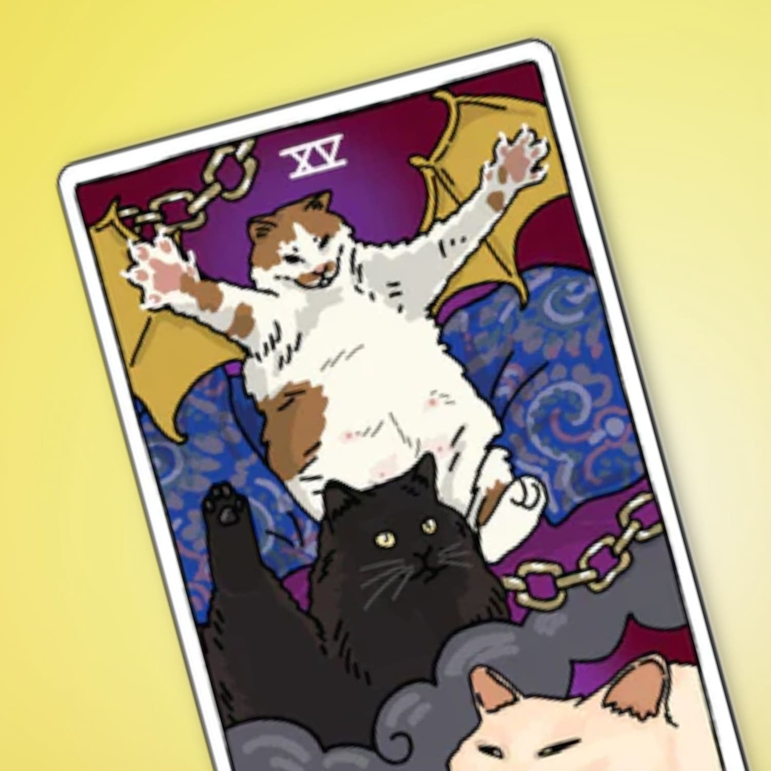 Ping Hatta Sticker - Tarot Cat The Devil 0822 - Artist Made