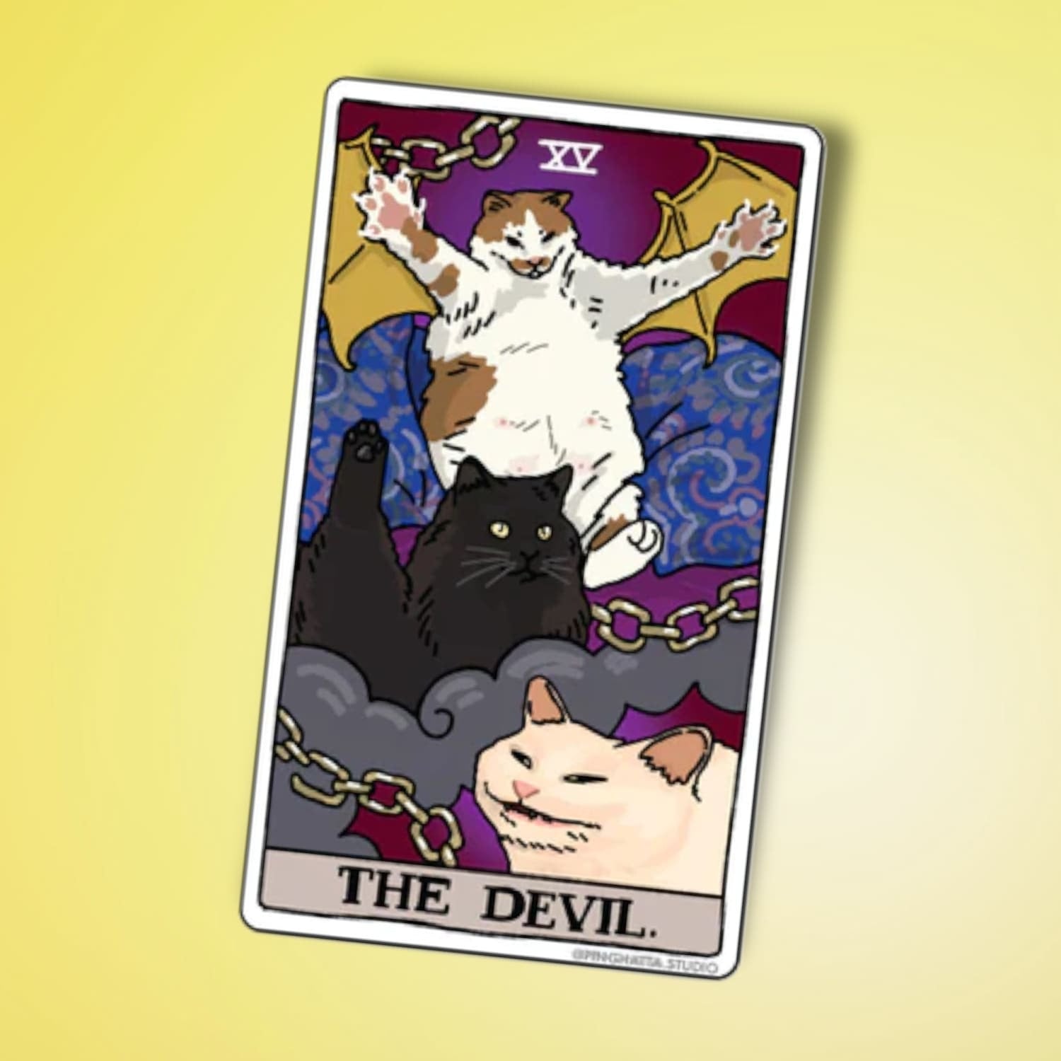 Ping Hatta Sticker - Tarot Cat The Devil 0822 - Artist Made