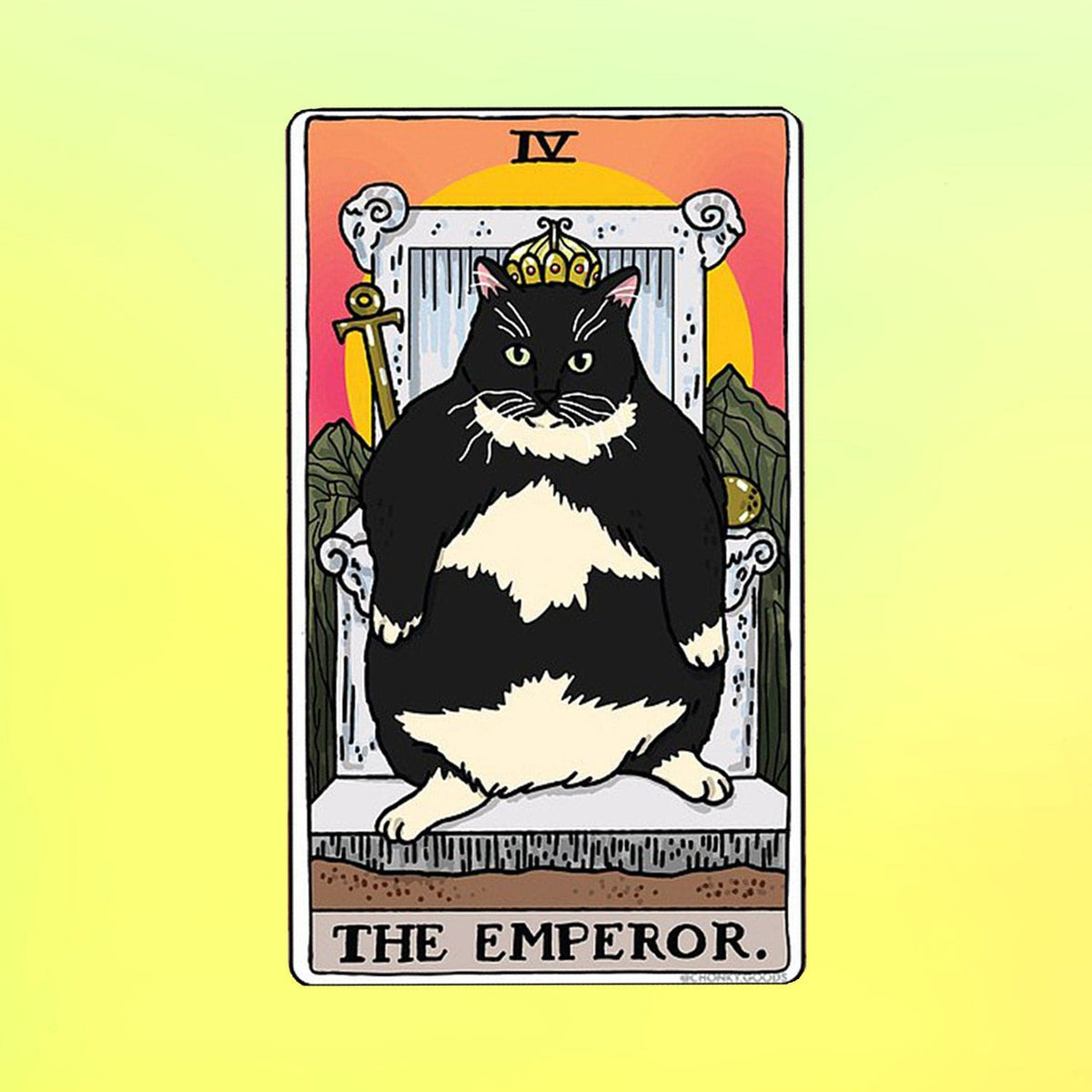 Ping Hatta Sticker - Tarot Cat the Emperor Animal Novelty -