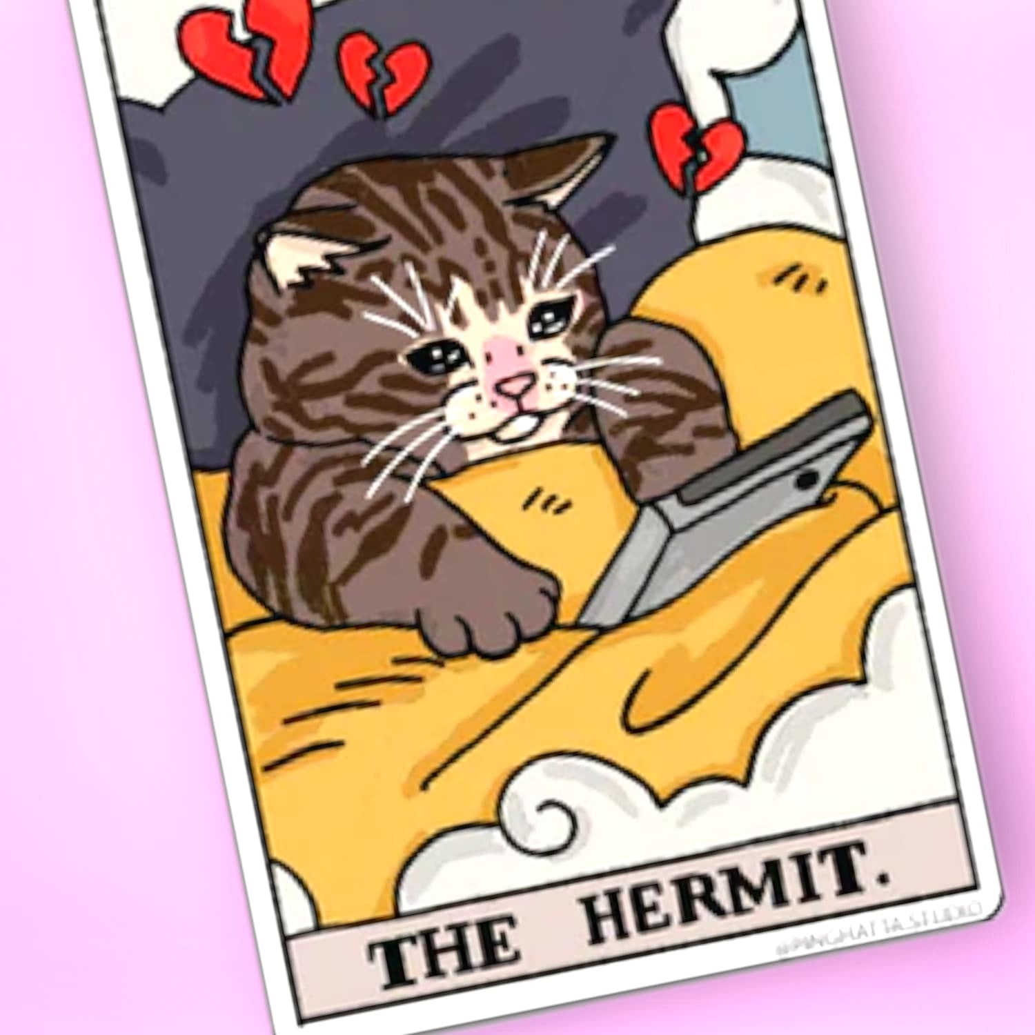 Ping Hatta Sticker - Tarot Cat The Hermit 0822 - Bff Gifts