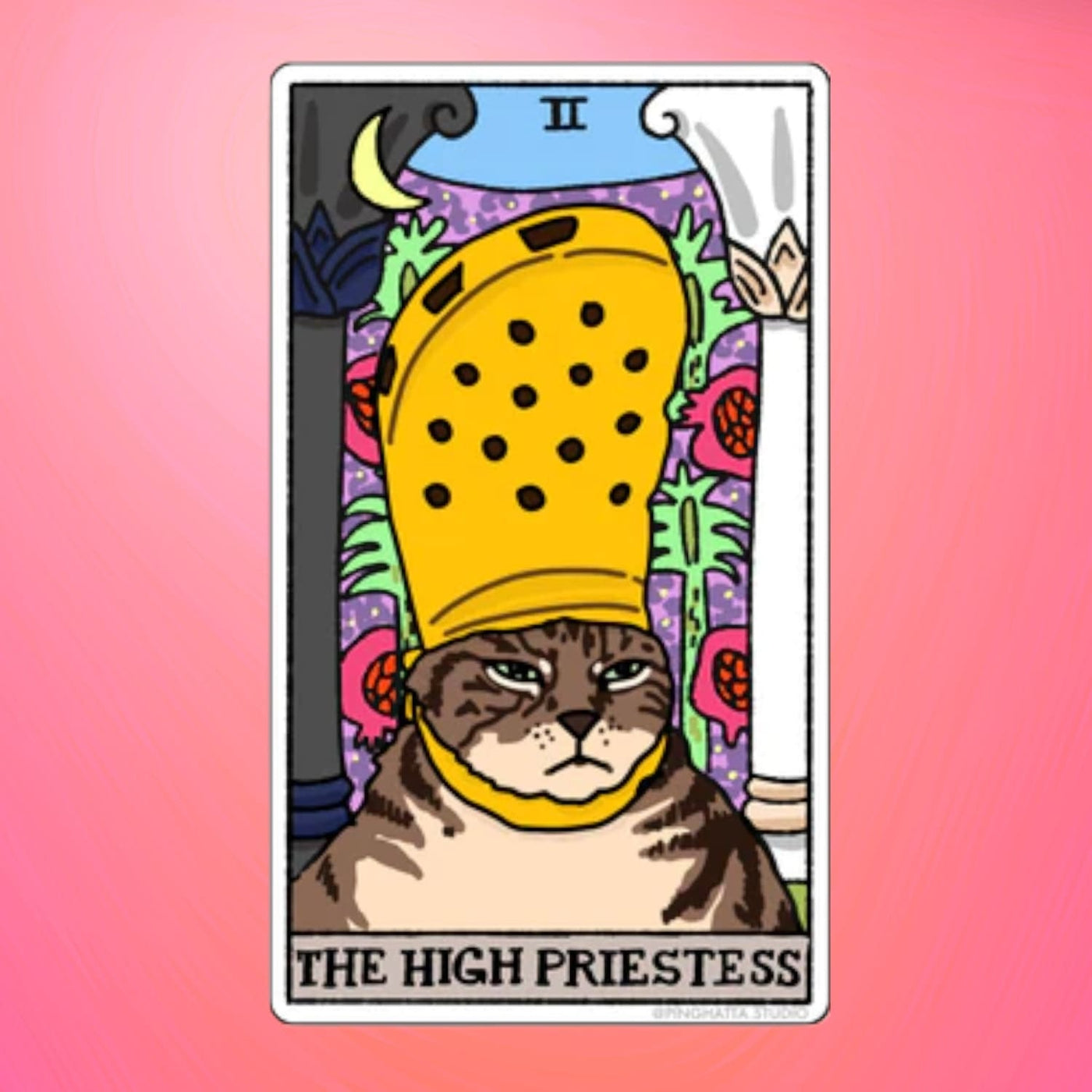 Ping Hatta Sticker - Tarot Cat The High Priestess 0822