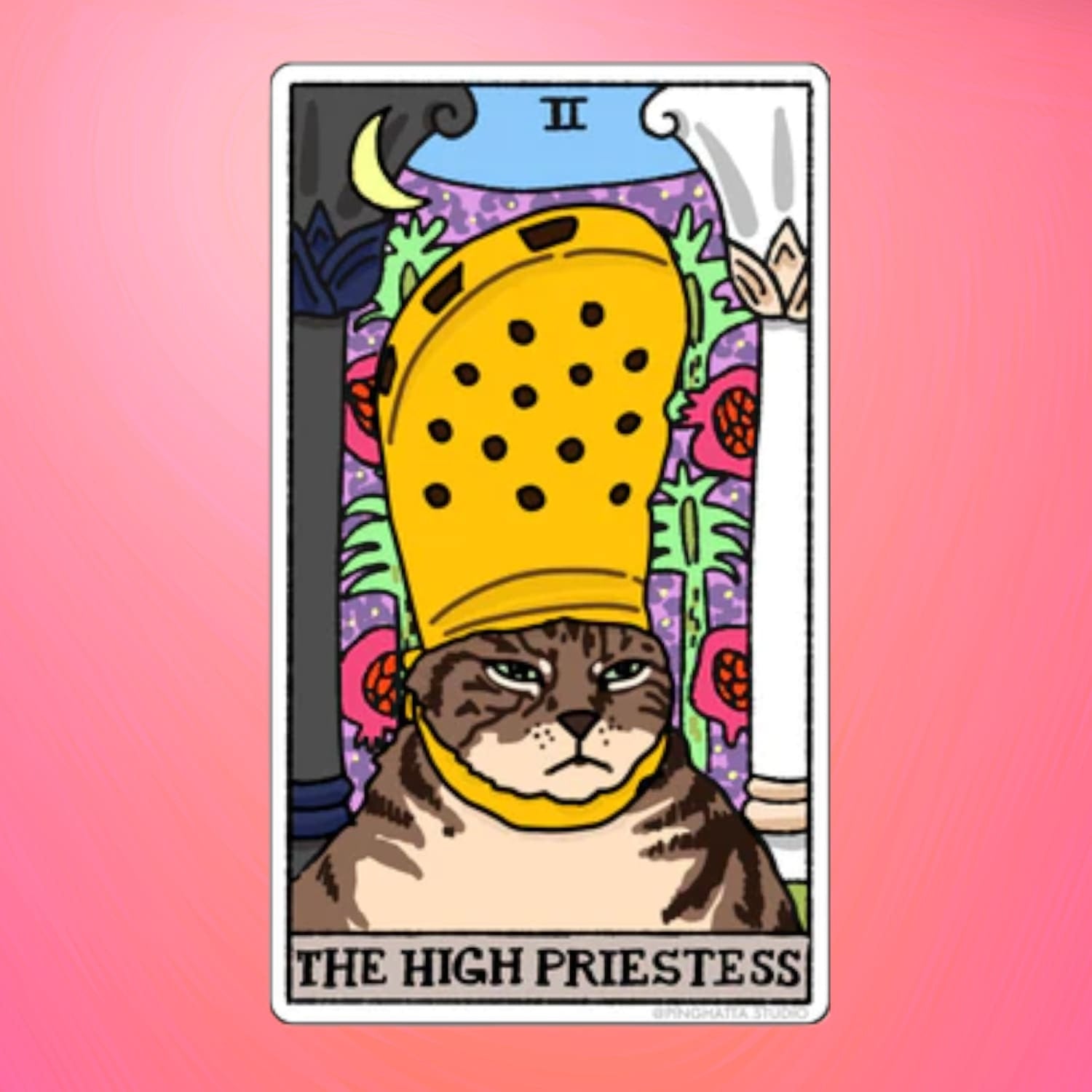 Ping Hatta Sticker - Tarot Cat The High Priestess 0822