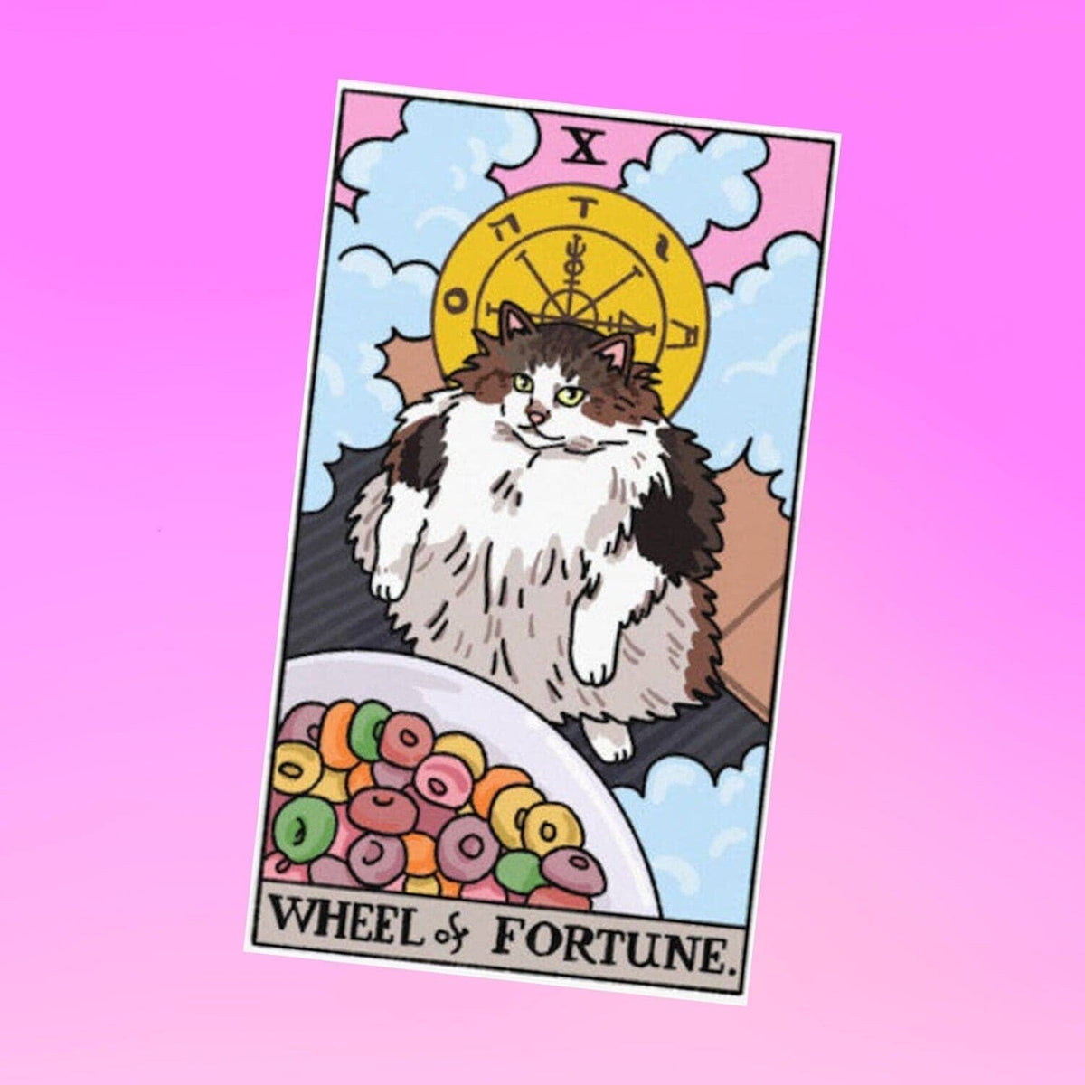 Ping Hatta Sticker - Tarot Cat Wheel Of Fortune Animal