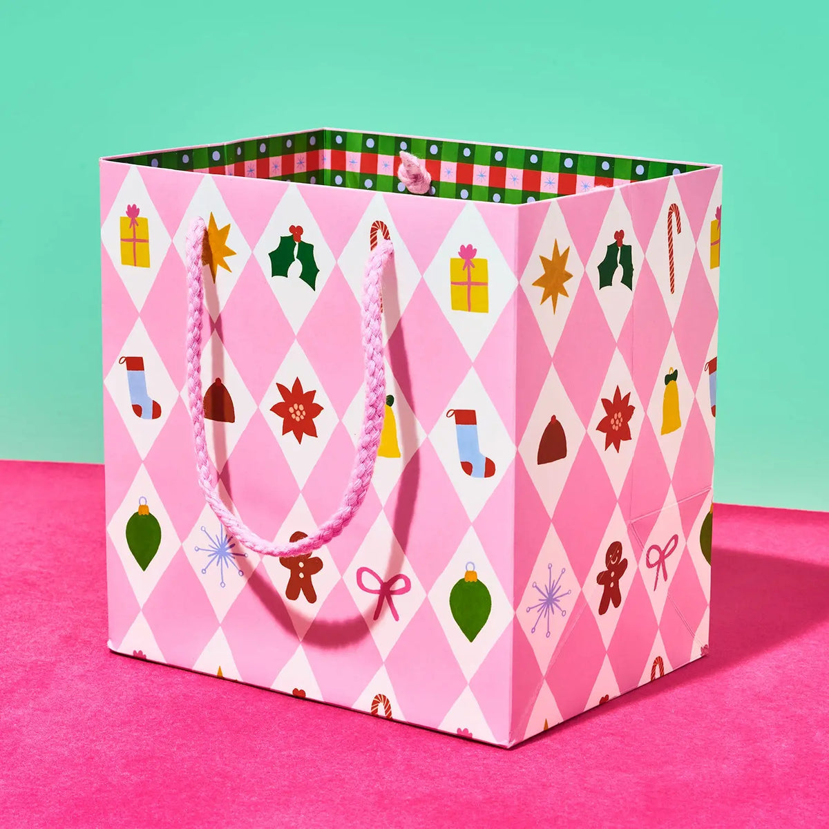 Pink Diamonds Gift Bag Small Holiday | Friends Nyc Brooklyn