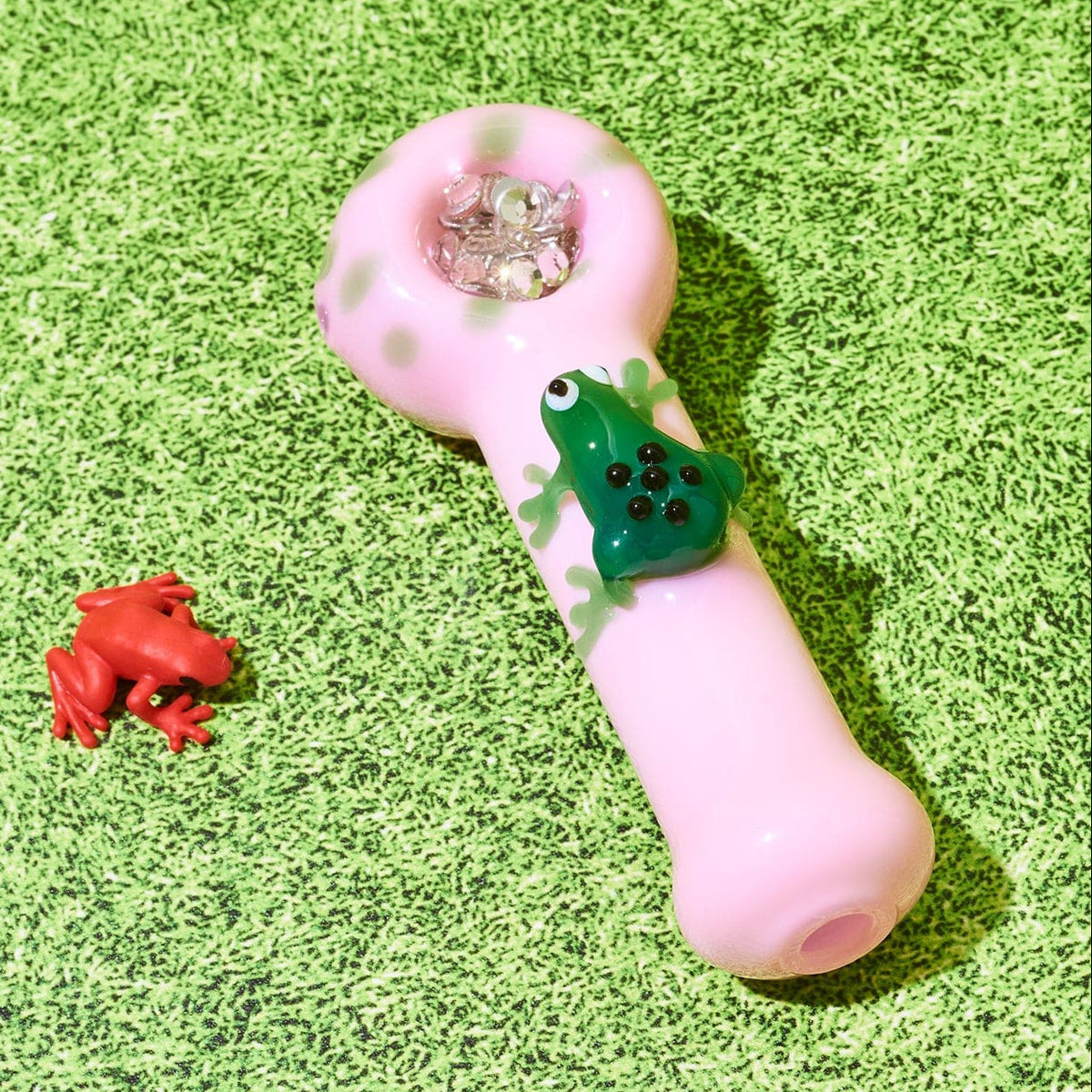 Frog Pipe Pink Hand Pipe Smoke Shop Smoking Accessories