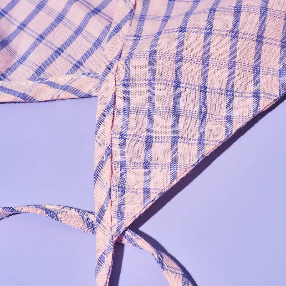 Plaid Triangle Headscarf Bandana - Purple Haila | Friends