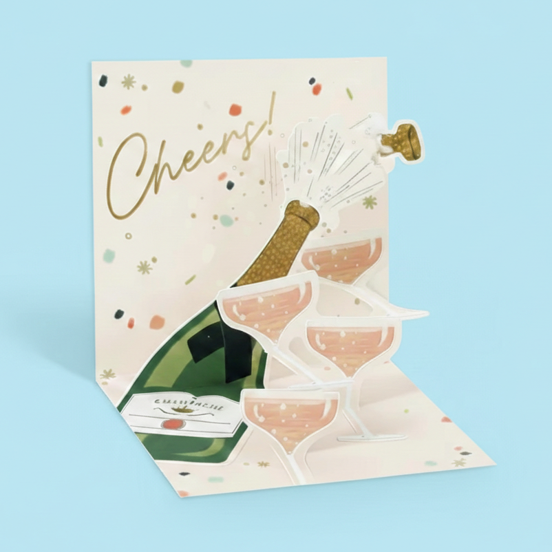 Pop Up Card Mini - Champagne Bottle | Friends Nyc Brooklyn