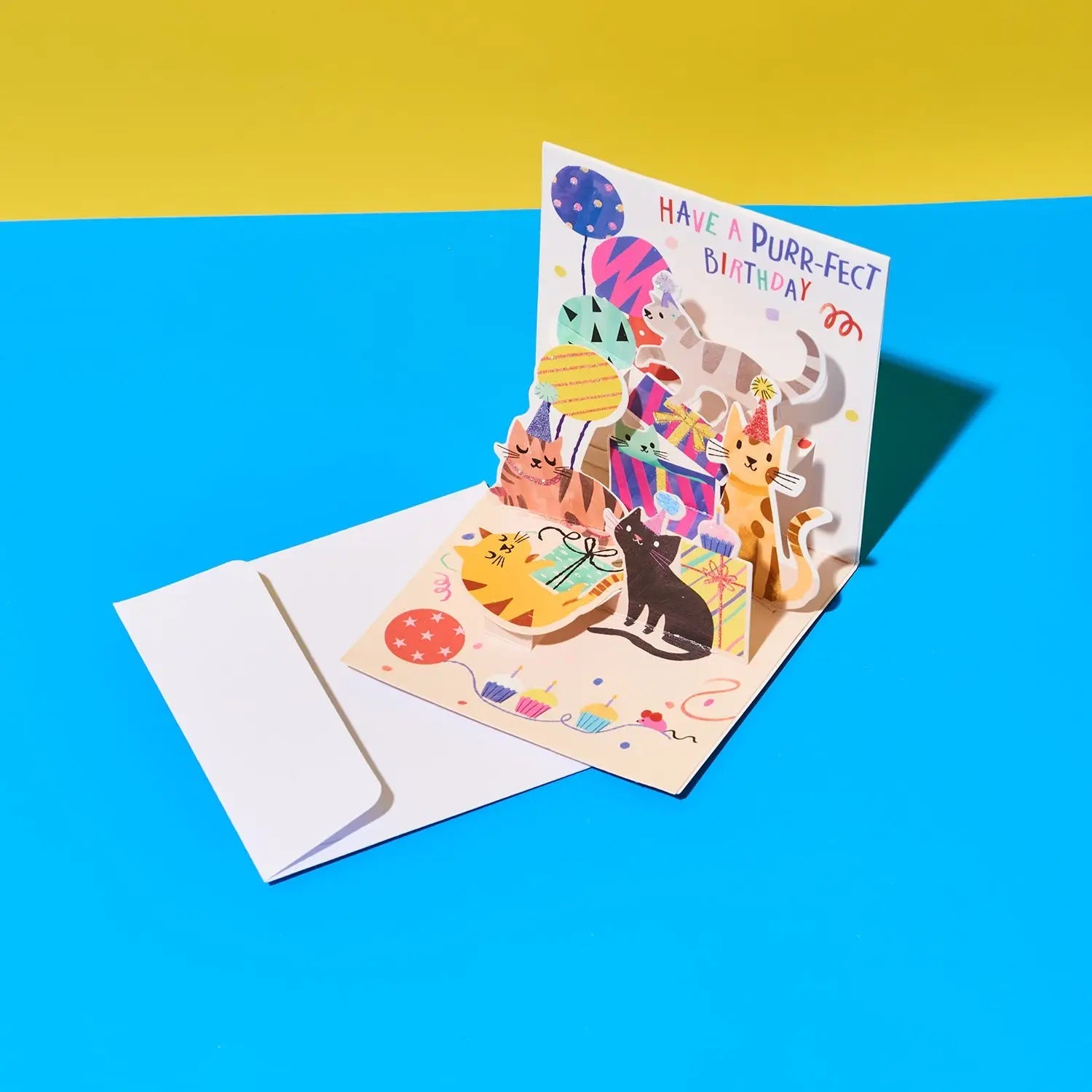 Pop Up Mini Greeting Card - Party Cats | Friends Nyc