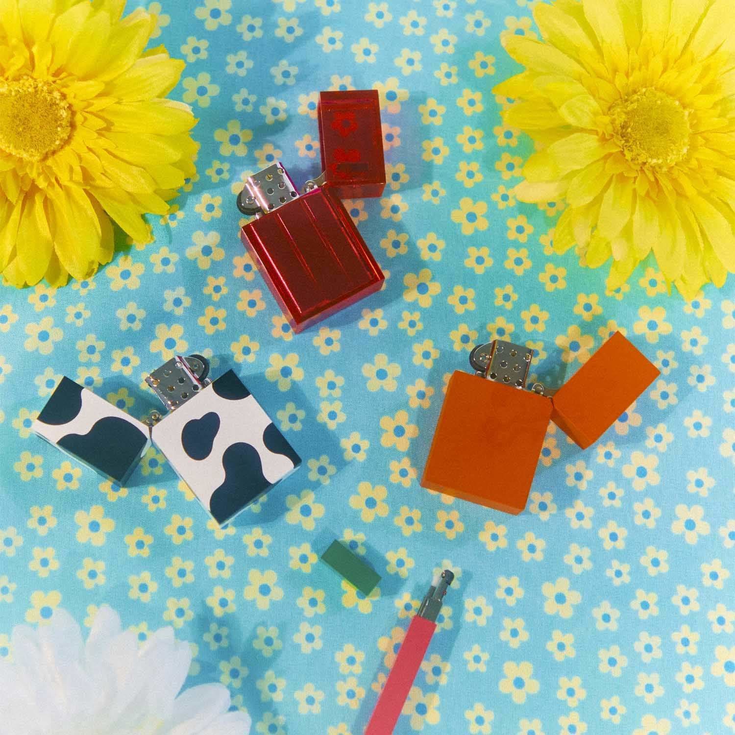 Cow Print Hard Edge Lighter Aesthetic - Animal - Cow - Print