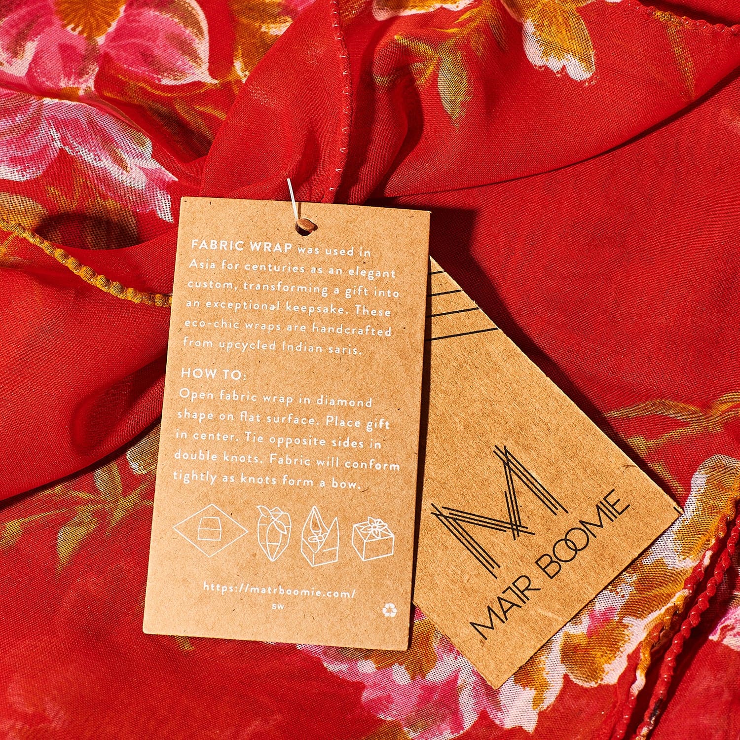 Sari Fabric Gift Wraps Bandana - Eco Friendly - Ethical -
