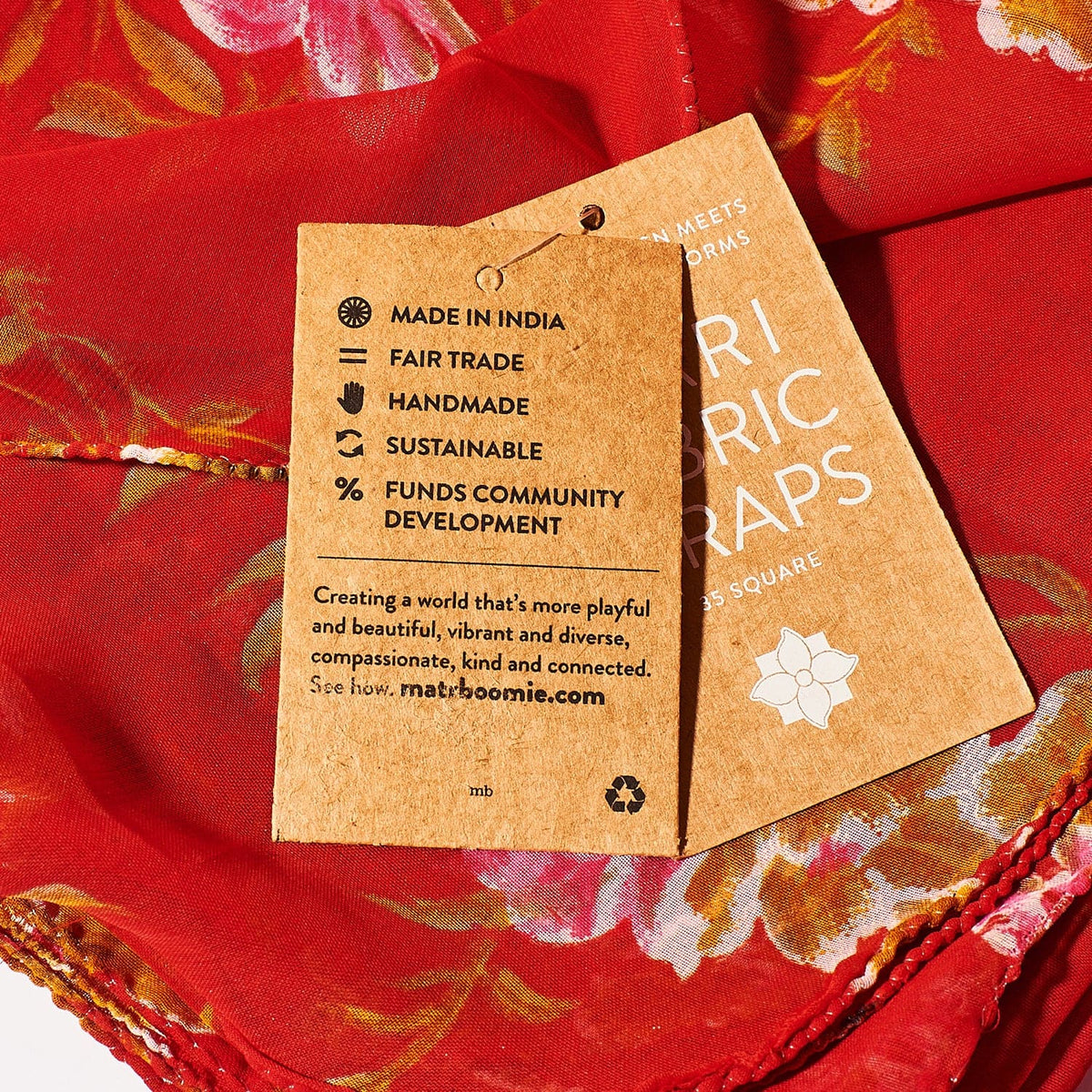 Sari Fabric Gift Wraps Bandana - Eco Friendly - Ethical -