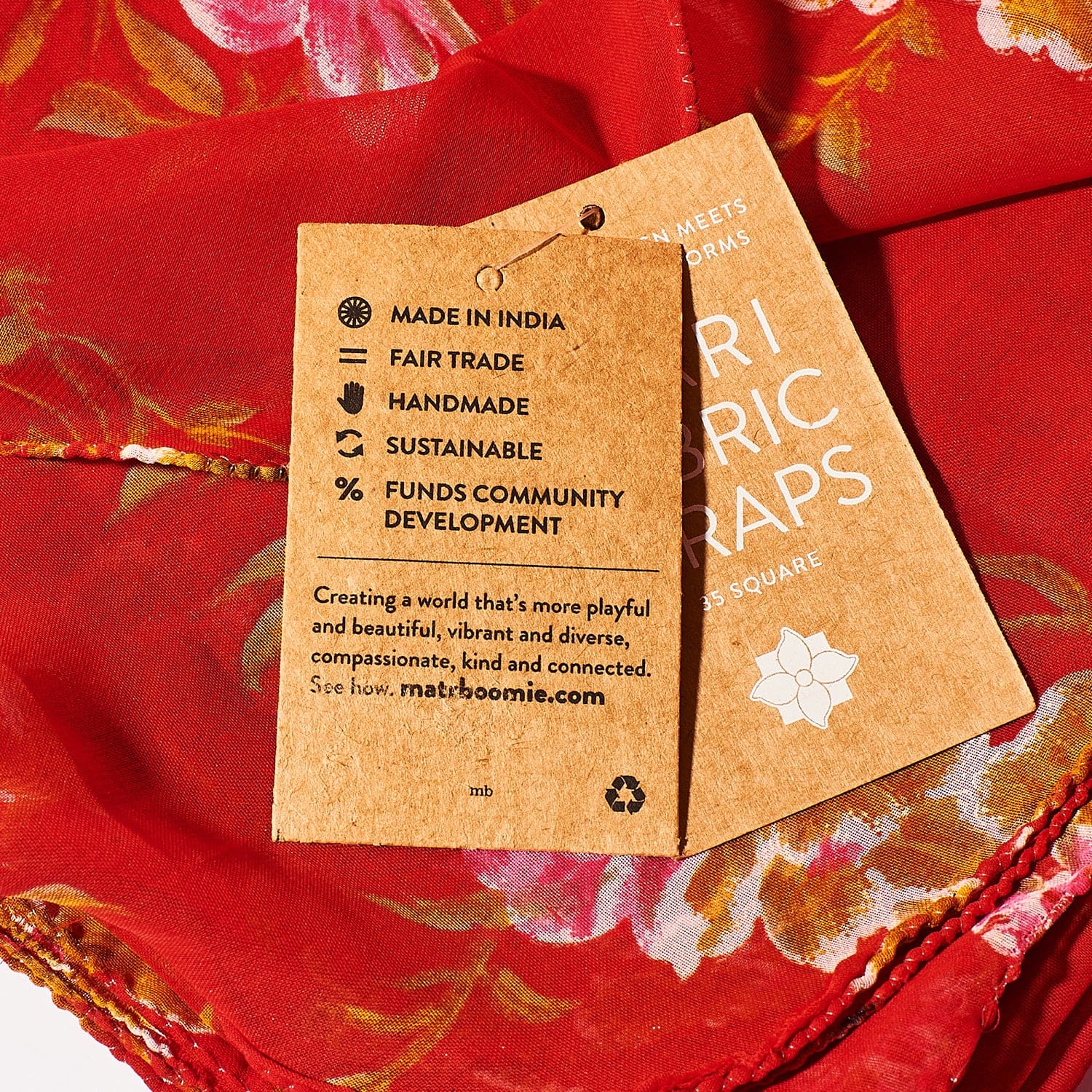 Sari Fabric Gift Wraps Bandana - Eco Friendly - Ethical -