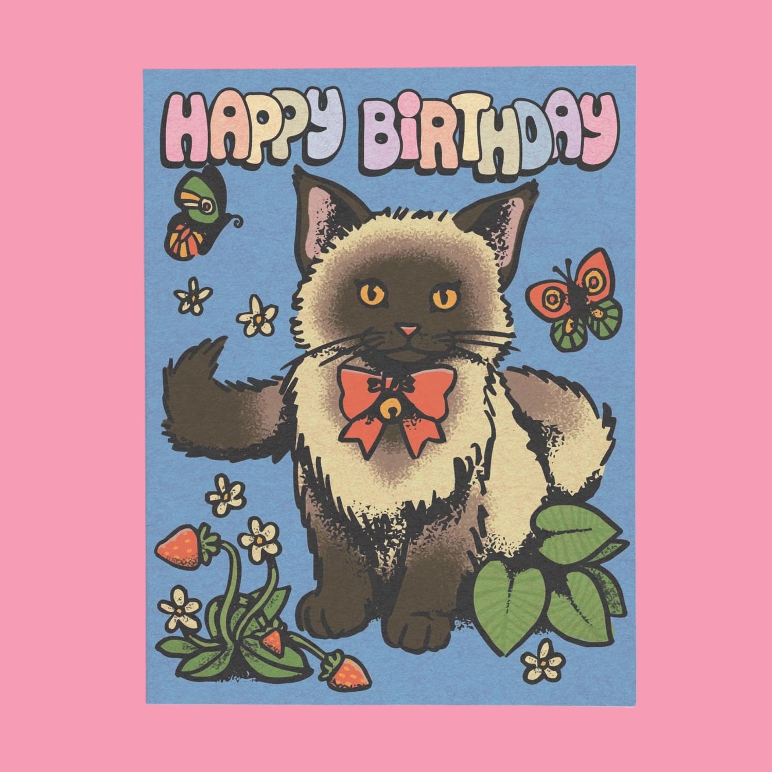 Siamese Cat Birthday Card A2 - Blank - Card - Greeting