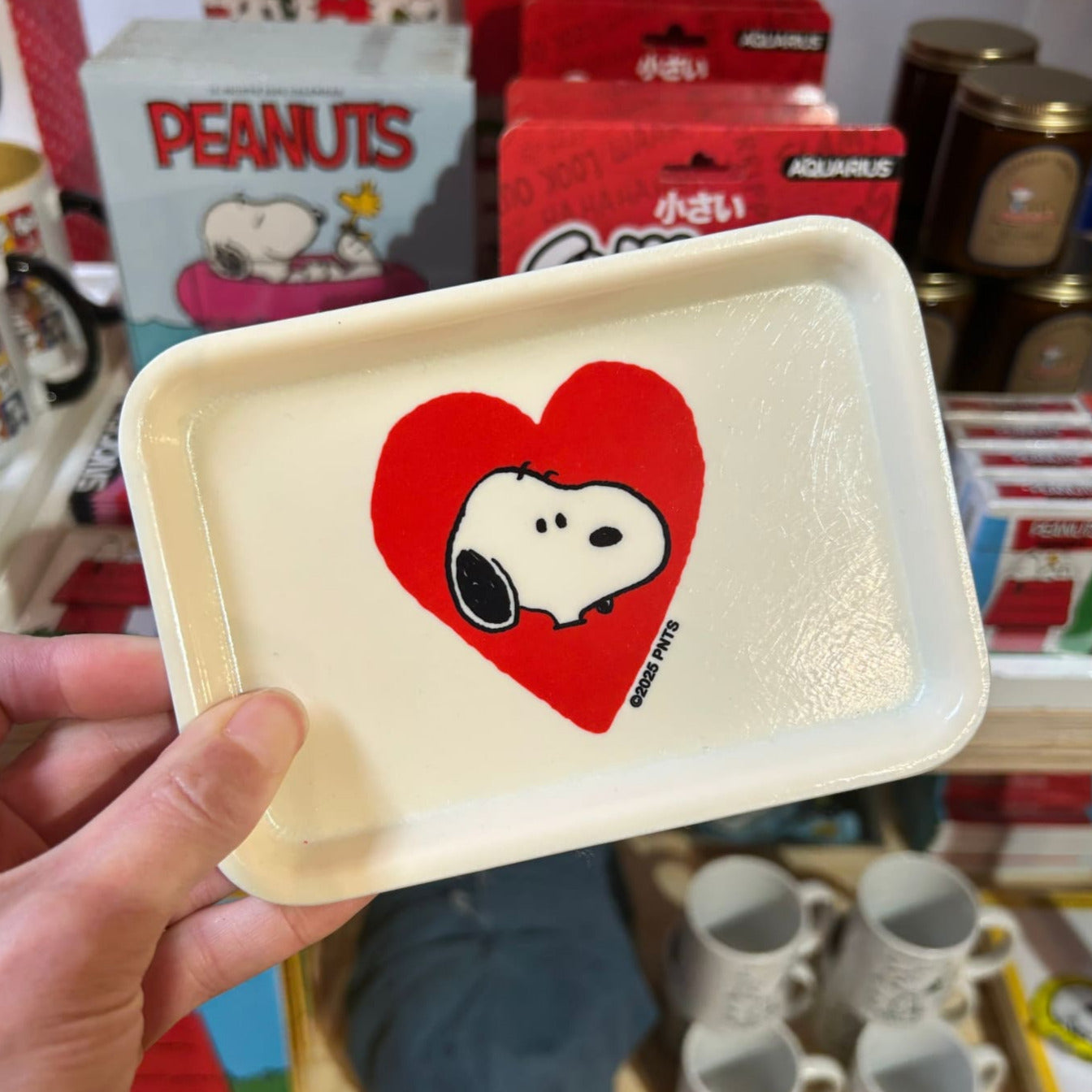 Snoopy Heart Vintage Style Tray - Ceramic Peanuts Collectible