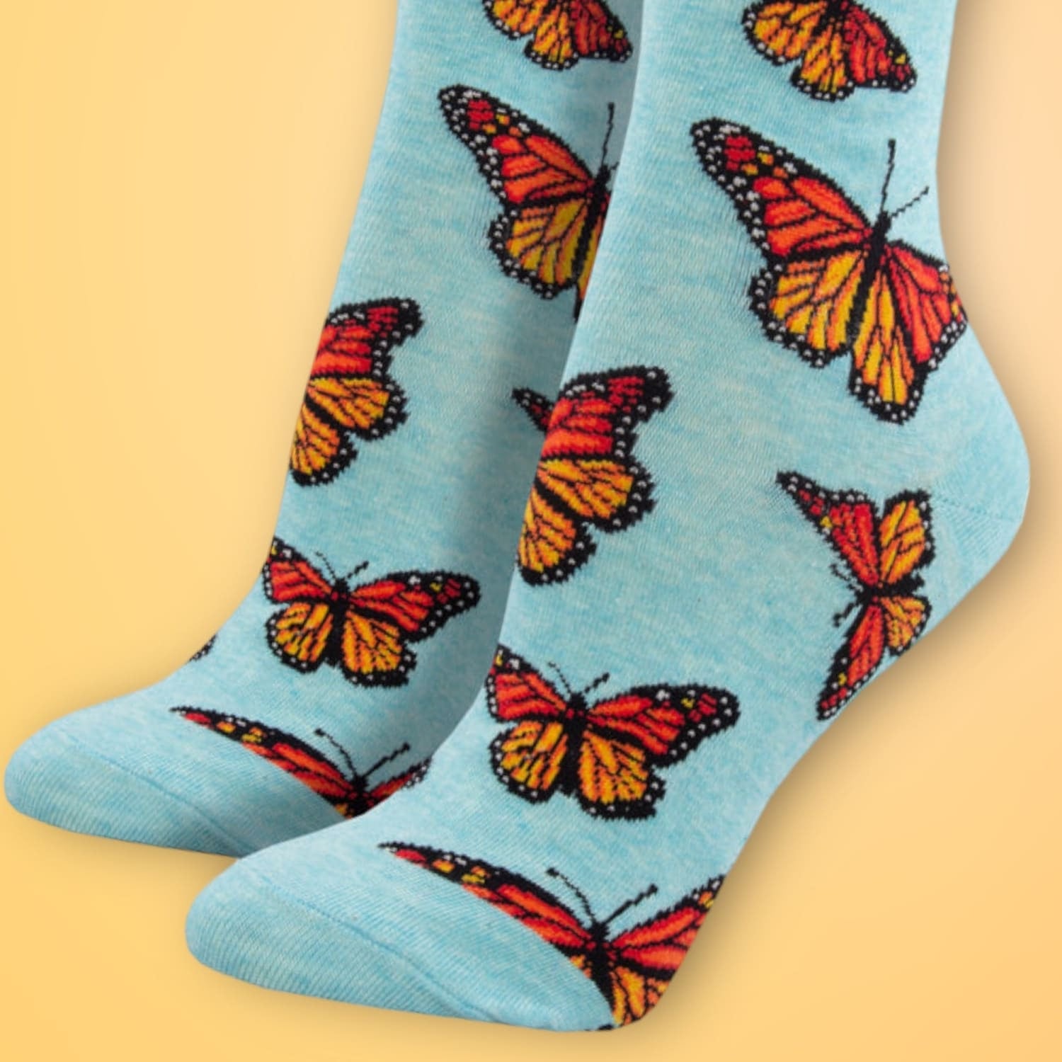 Social Butterfly - Women’s Novelty Socks Butterfly - Monarch