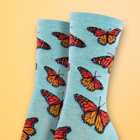 Social Butterfly - Women’s Novelty Socks Butterfly - Monarch