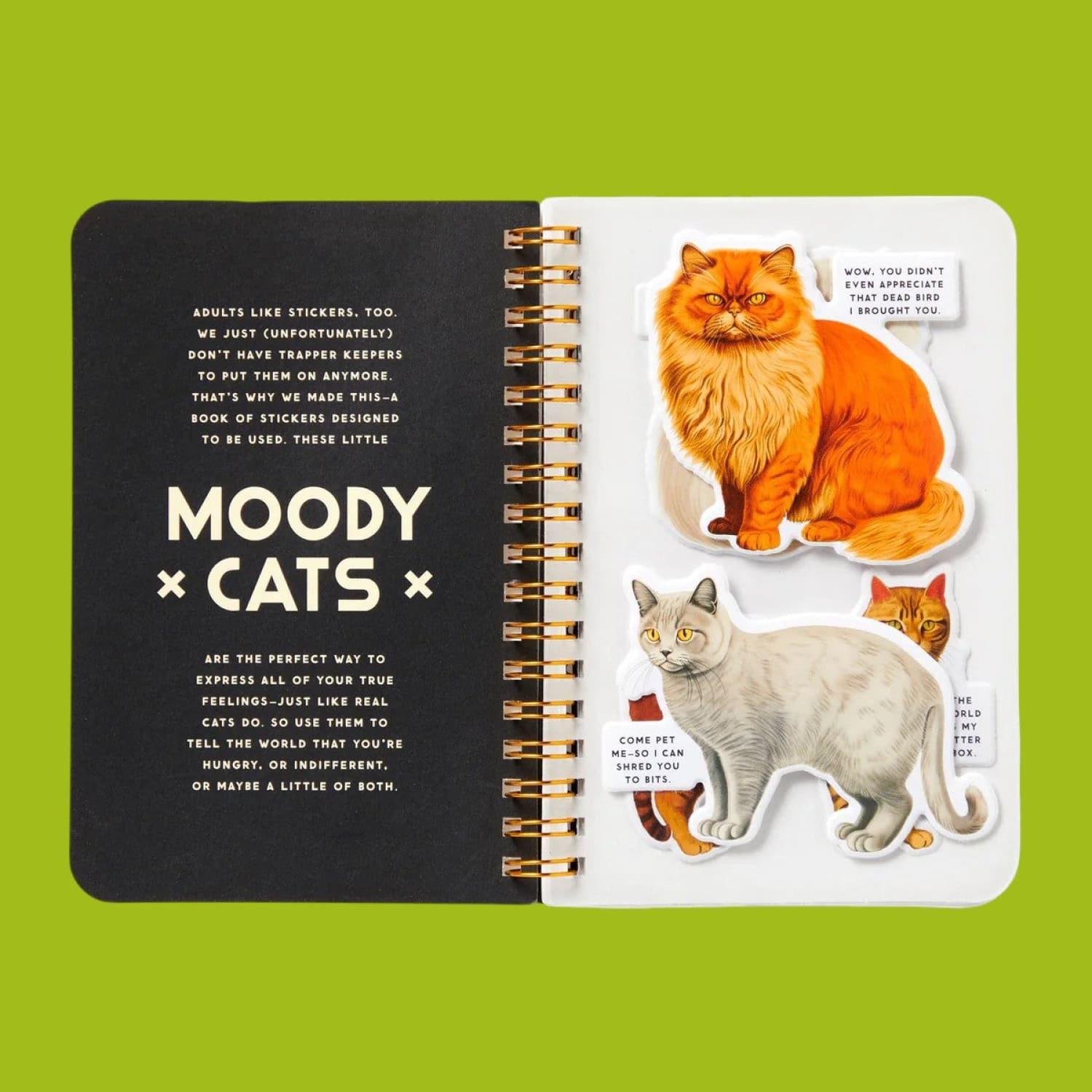 Sticker Book Moody Cats Activity Book - Art - Cat - Gift