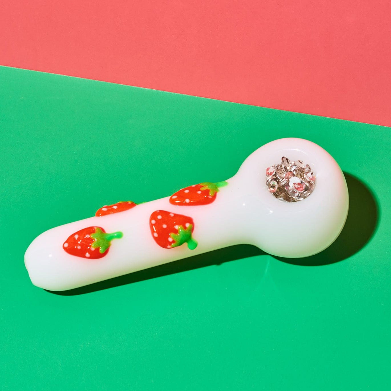Strawberry Applique Hand Pipe Hand Pipe - Smoke Accessories