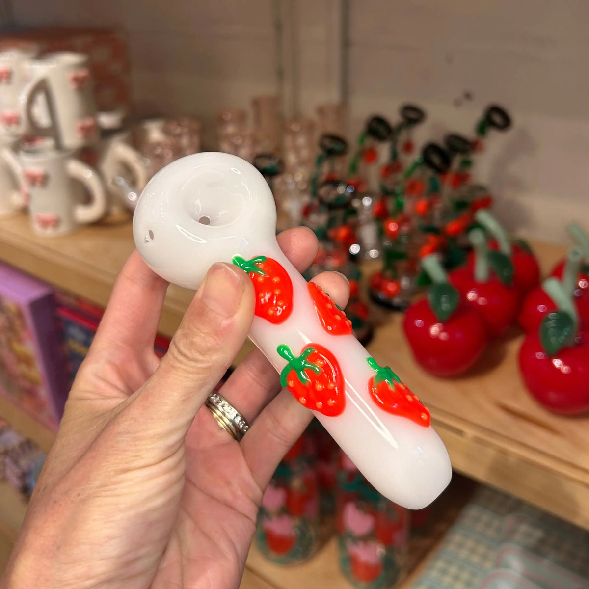 Strawberry Applique Hand Pipe | Friends Nyc Brooklyn Ny