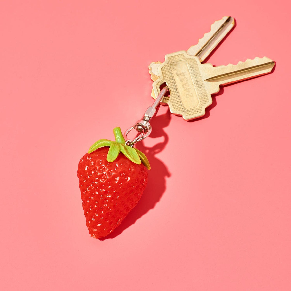 3d Keychain Strawberry Accessory Fake Food Keychain