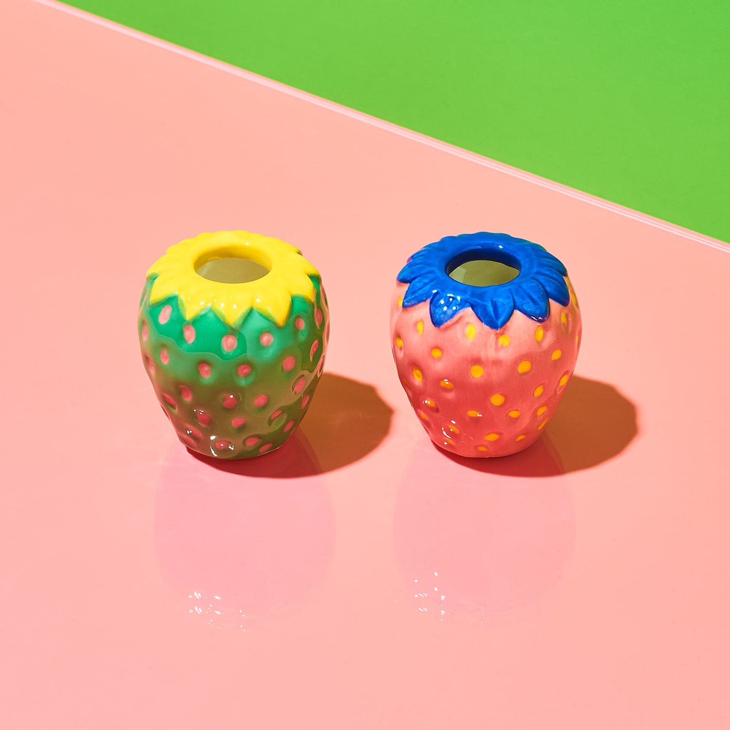 Strawberry Taper Candle Holder Set Candle - Web0224