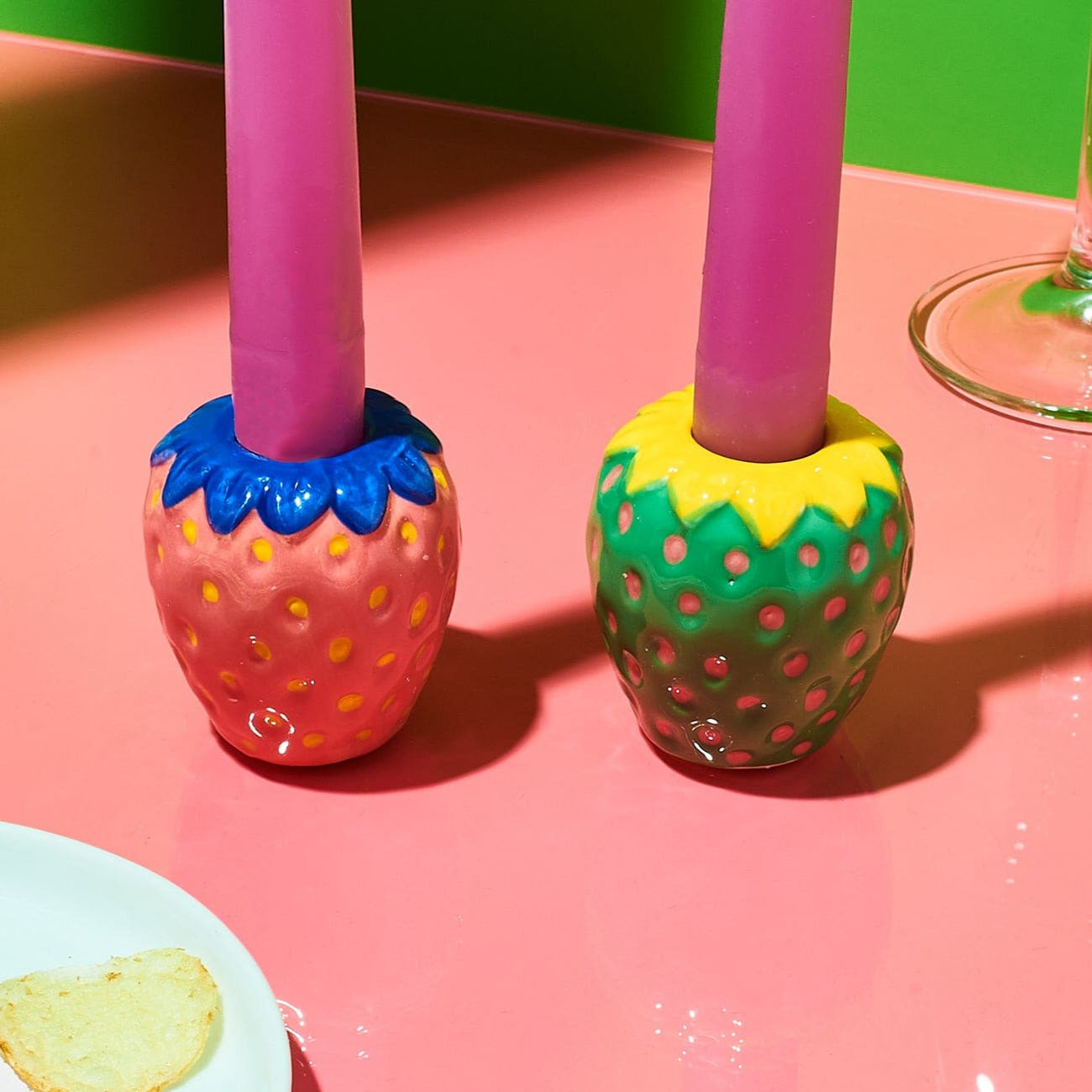 Strawberry Taper Candle Holder Set | Friends NYC Brooklyn
