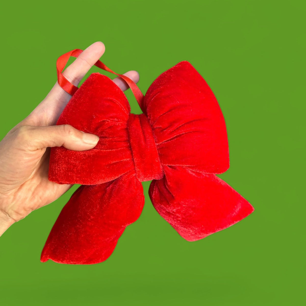 Holding Stuffed Red Bow Ornament | Friends Nyc Brooklyn Ny