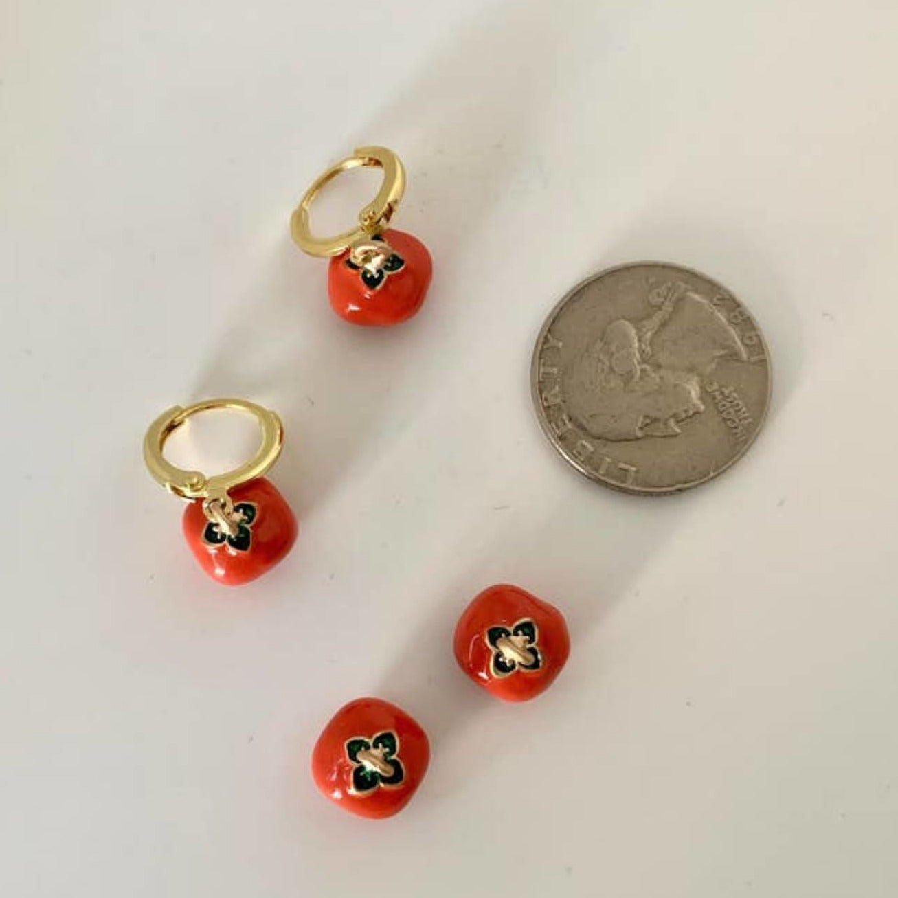 Tomato Huggie Earrings 0923 - Accessories - Cute Earring -