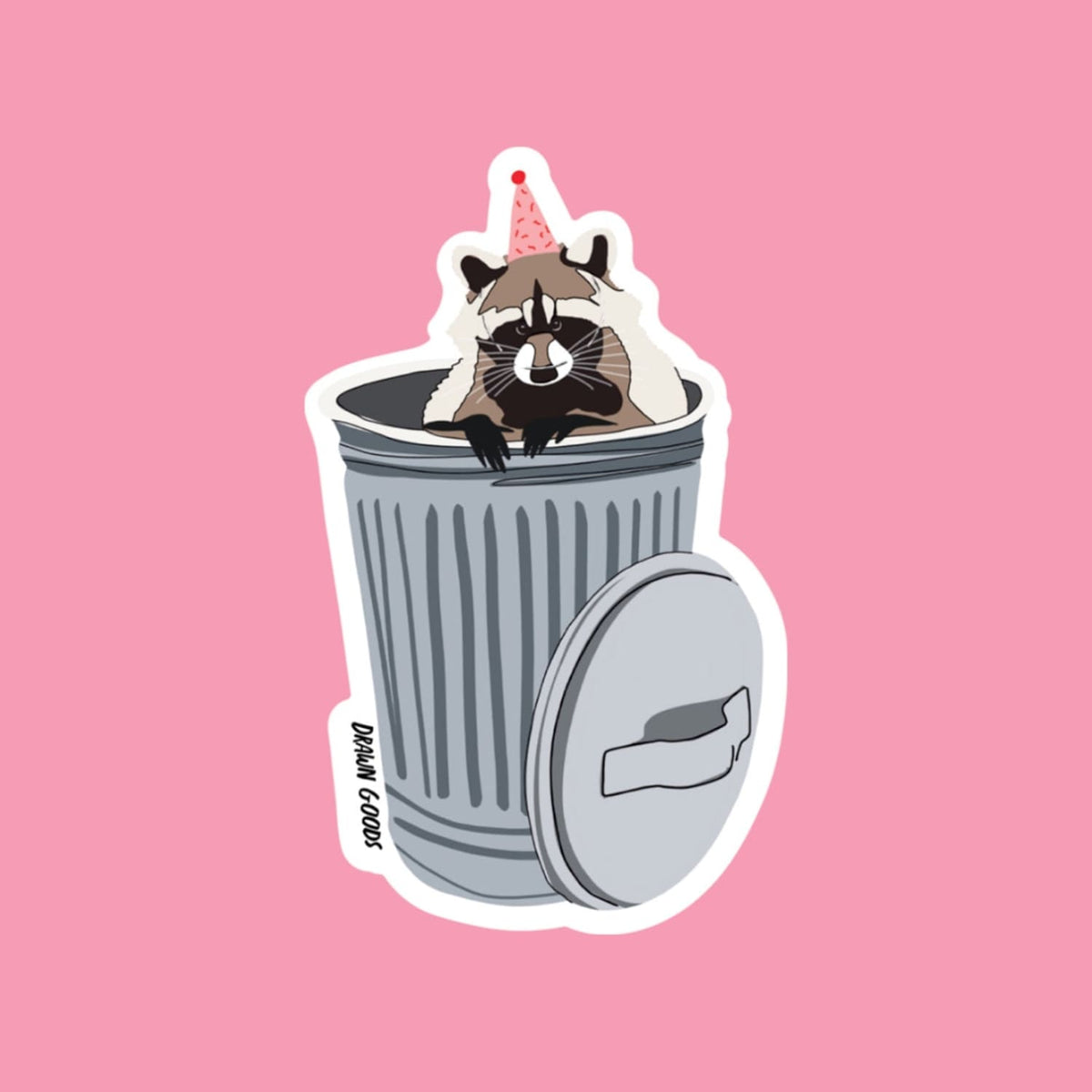 Trash can Raccoon Decorative Sticker - Drawn Goods - Funny