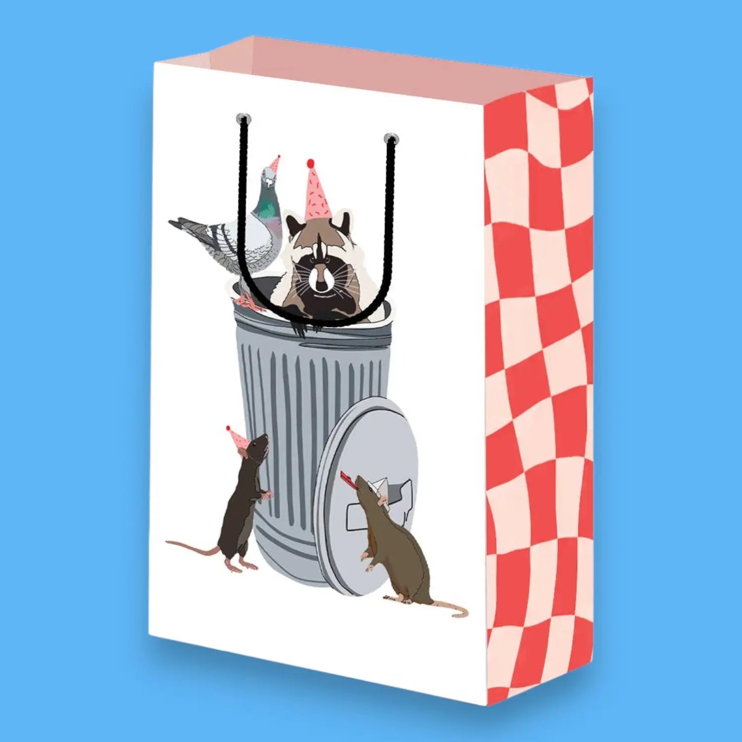 Trash Can Party Gift Bag - Raccoon Rat Pigeon Friends NYC Brooklyn, NY