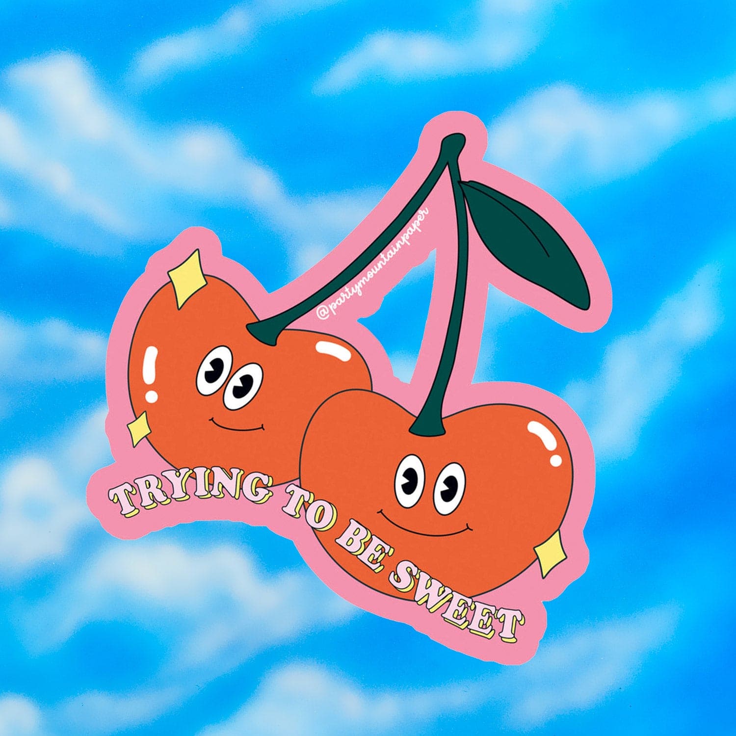 Trying to be Sweet Cherry Sticker Cute - Groupbycolor -