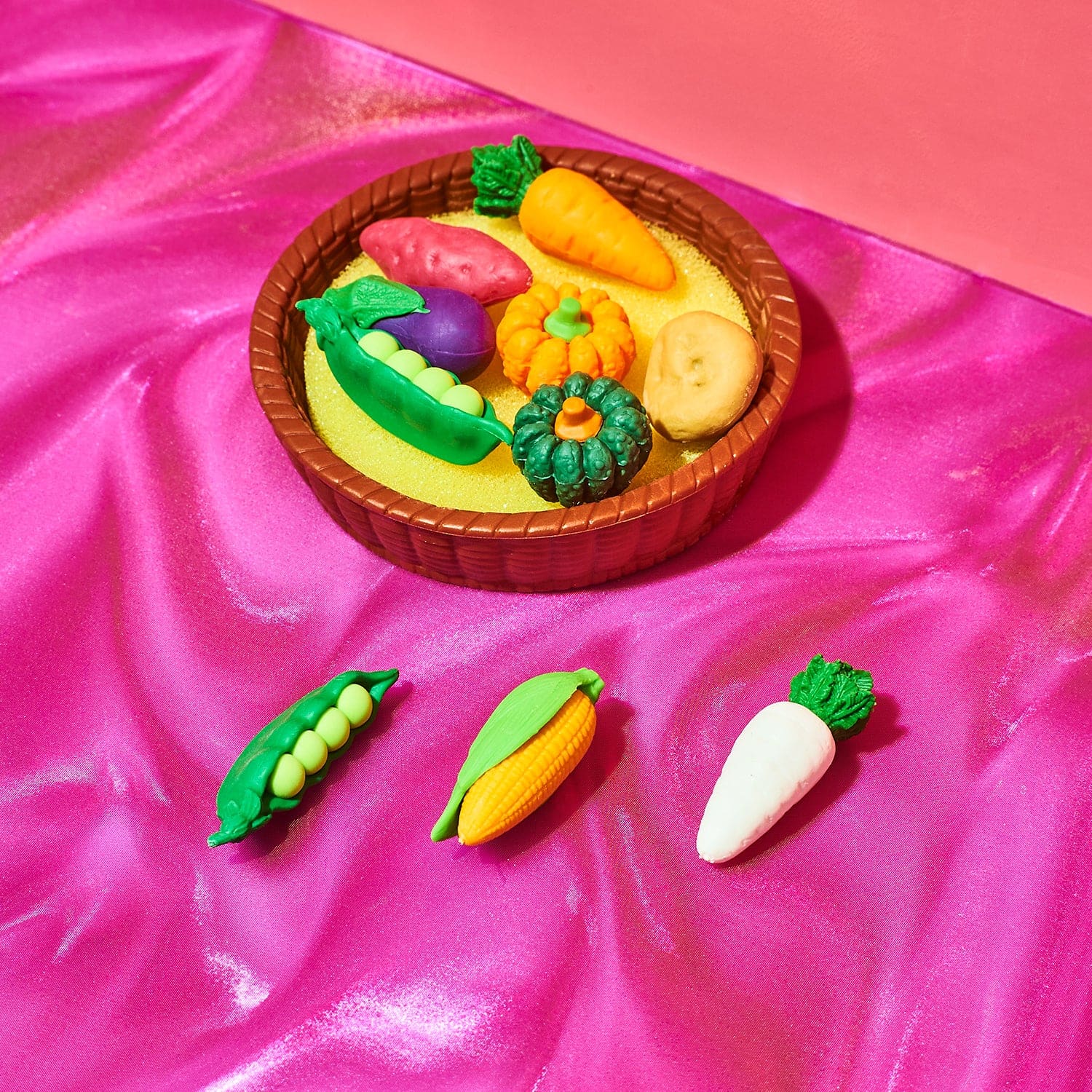 Vegetables Basket Eraser Set Japan - Jloctpicks - Web1123 -