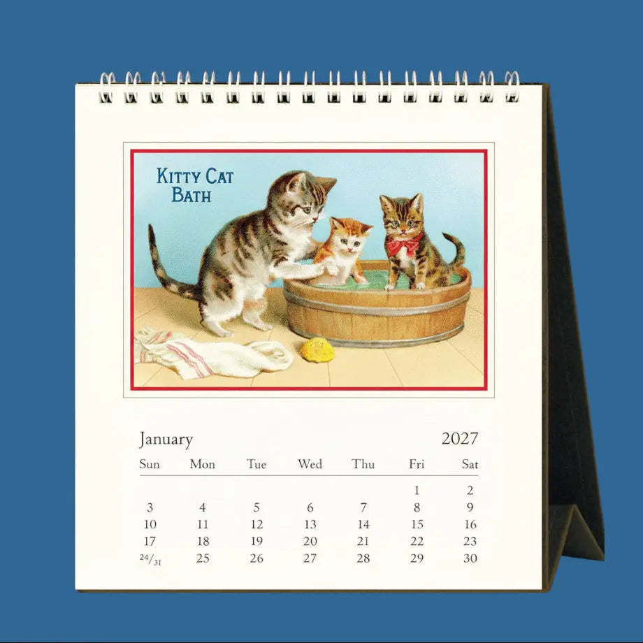 Vintage Cats Desk Calendar 2027 by Cavallini | Friends Nyc